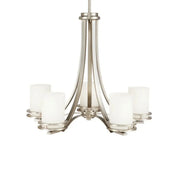 Kichler Hendrik 24.5 in. 5-Light Chandelier, Brushed Nickel with Satin Etched Cased Opal Glass