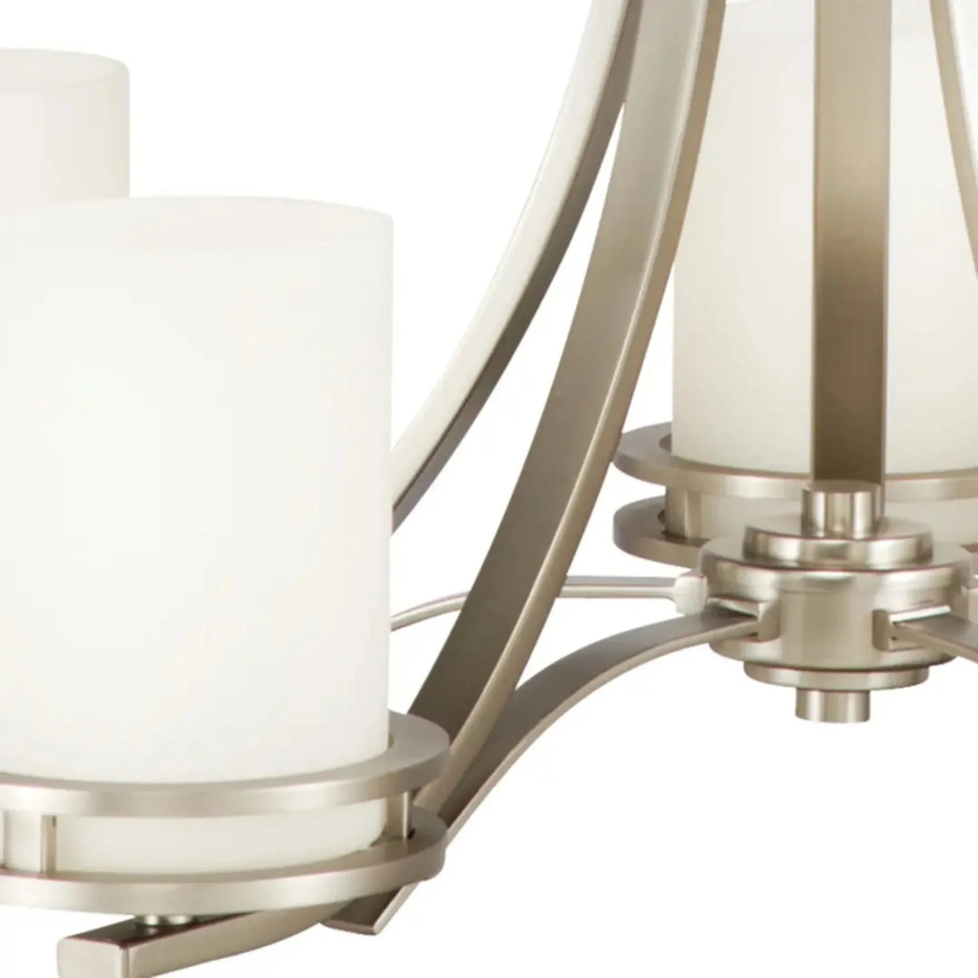 Kichler Hendrik 24.5 in. 5-Light Chandelier, Brushed Nickel with Satin Etched Cased Opal Glass