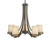 Kichler Hendrik 21.5 in. 5-Light Chandelier, Olde Bronze with Satin Etched Umber Glass