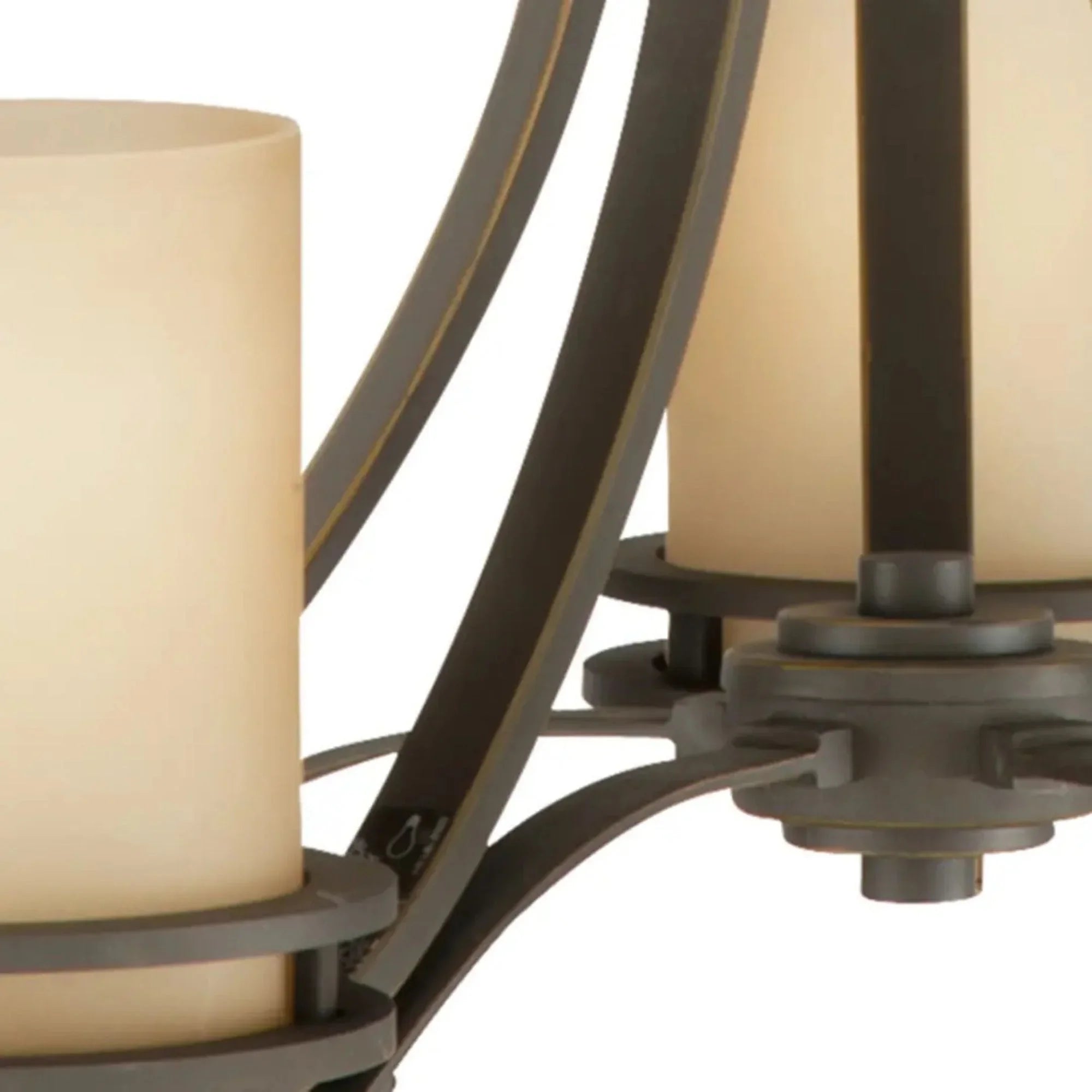 Kichler Hendrik 21.5 in. 5-Light Chandelier, Olde Bronze with Satin Etched Umber Glass