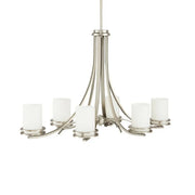 Kichler Hendrik 18 in. 6-Light Chandelier, Brushed Nickel with Satin Etched Cased Opal Glass