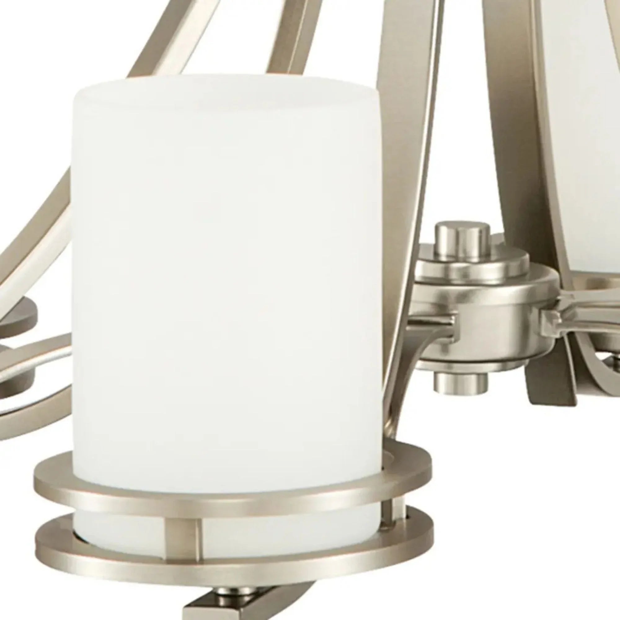 Kichler Hendrik 18 in. 6-Light Chandelier, Brushed Nickel with Satin Etched Cased Opal Glass