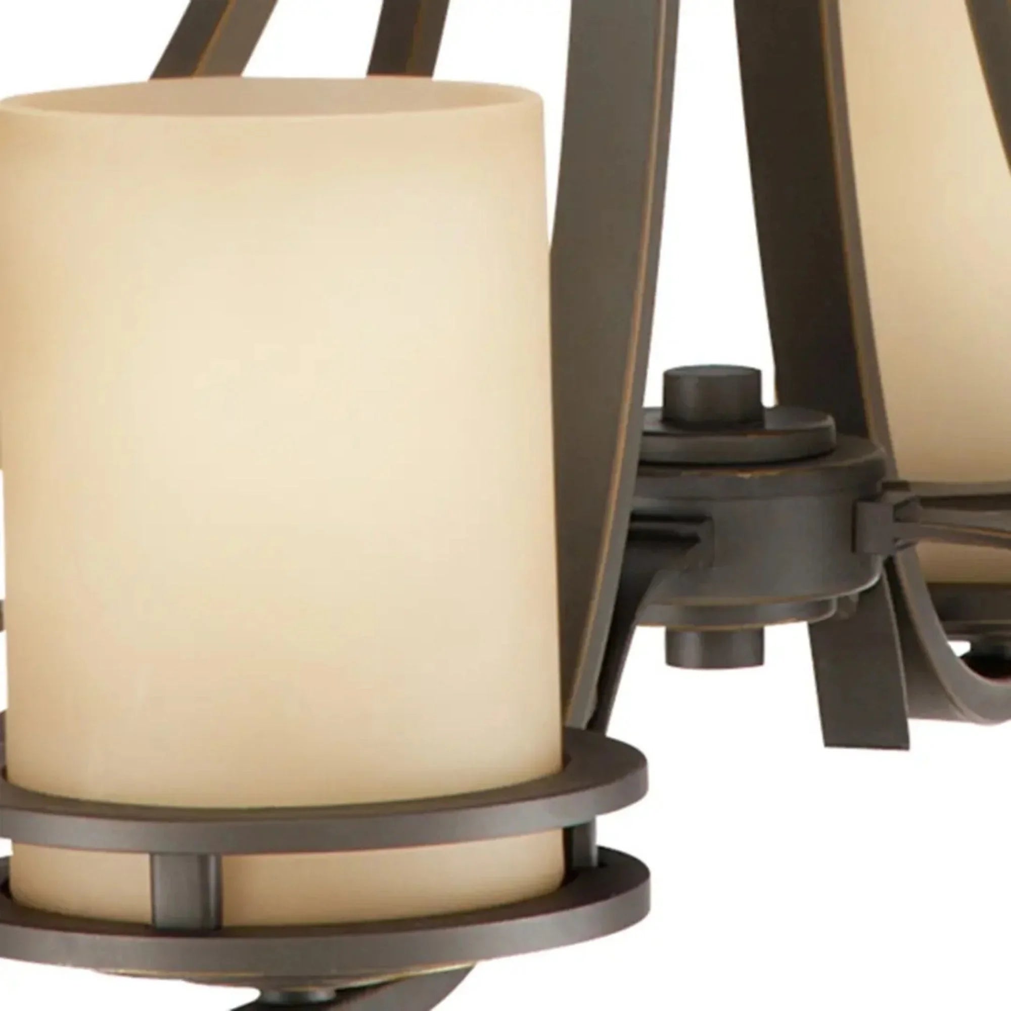 Kichler Hendrik 22.75 in. 6-Light Chandelier, Olde Bronze with Satin Etched Umber Glass