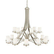 Kichler Hendrik 50.25 in. 18-Light Chandelier, Brushed Nickel with Satin Etched Cased Opal Glass