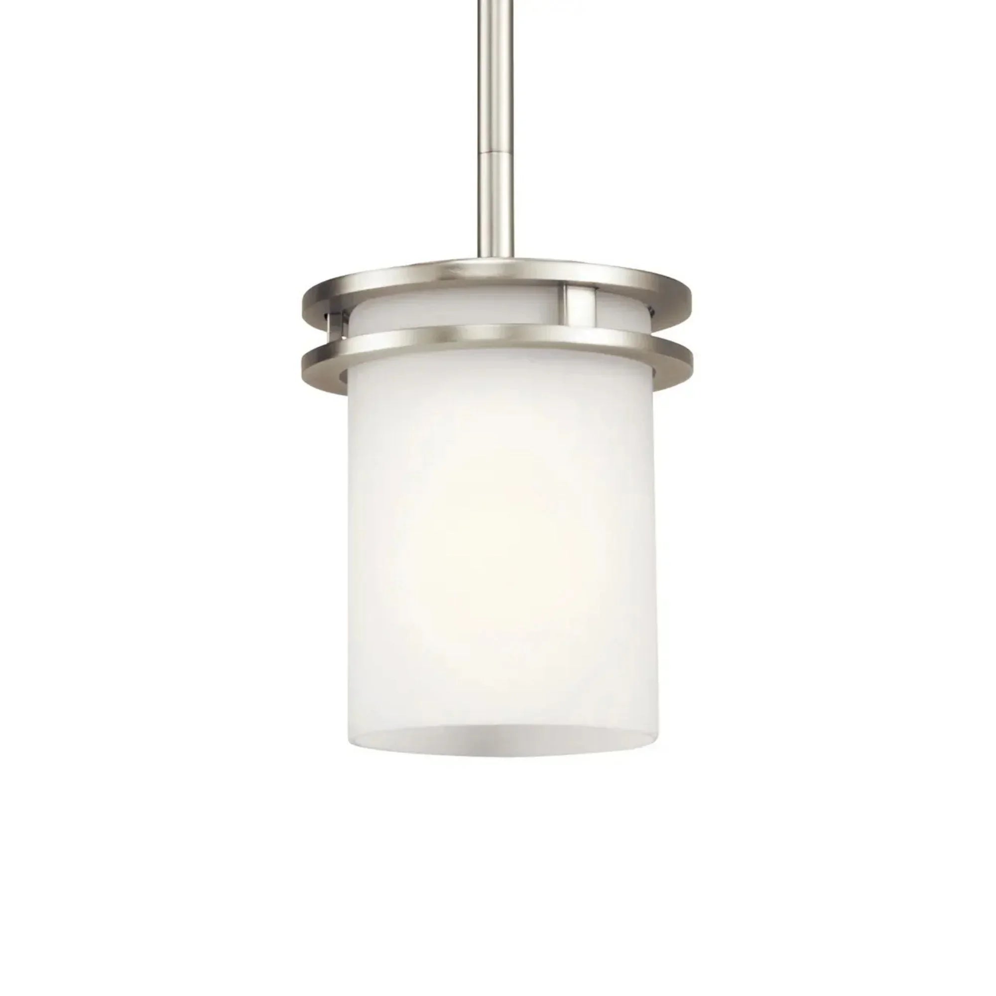 Kichler Hendrik 7.5 in. Pendant Light, Brushed Nickel with Satin Etched Cased Opal Glass