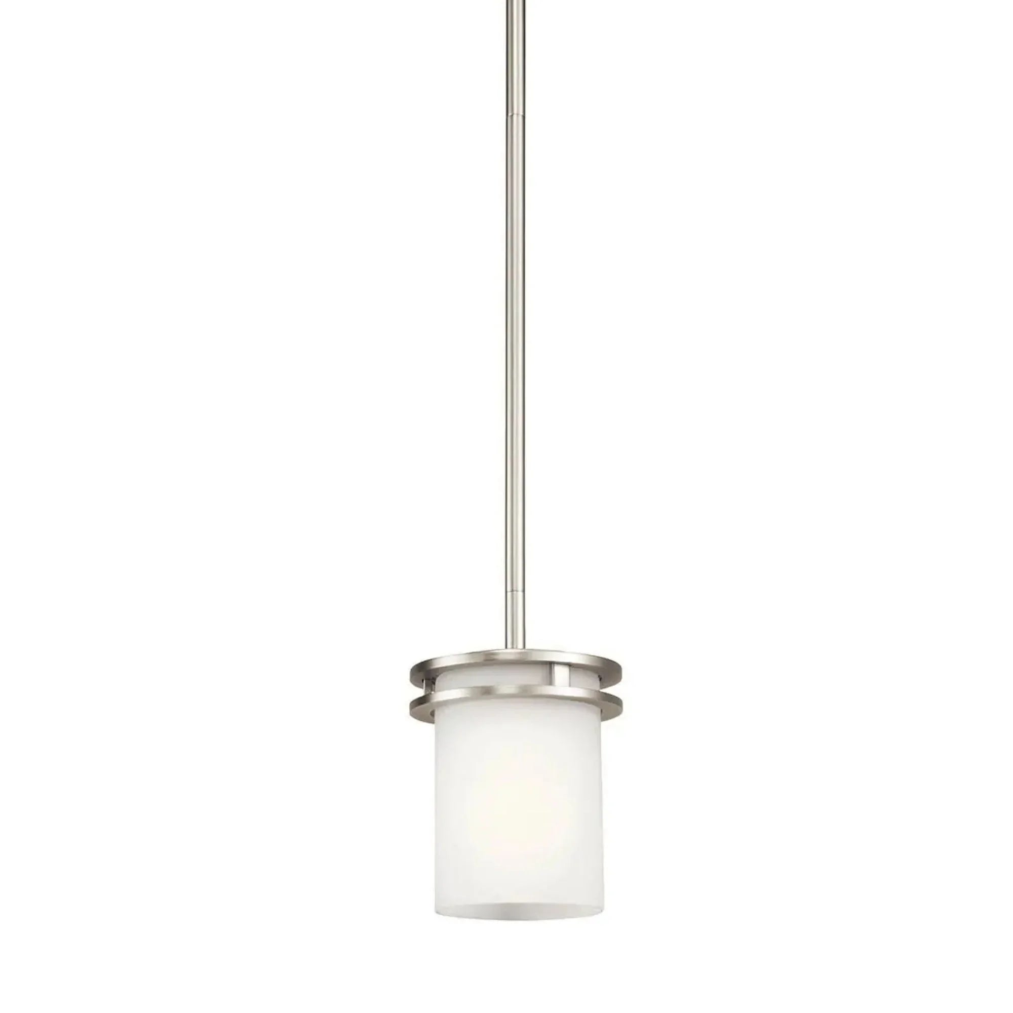 Kichler Hendrik 7.5 in. Pendant Light, Brushed Nickel with Satin Etched Cased Opal Glass