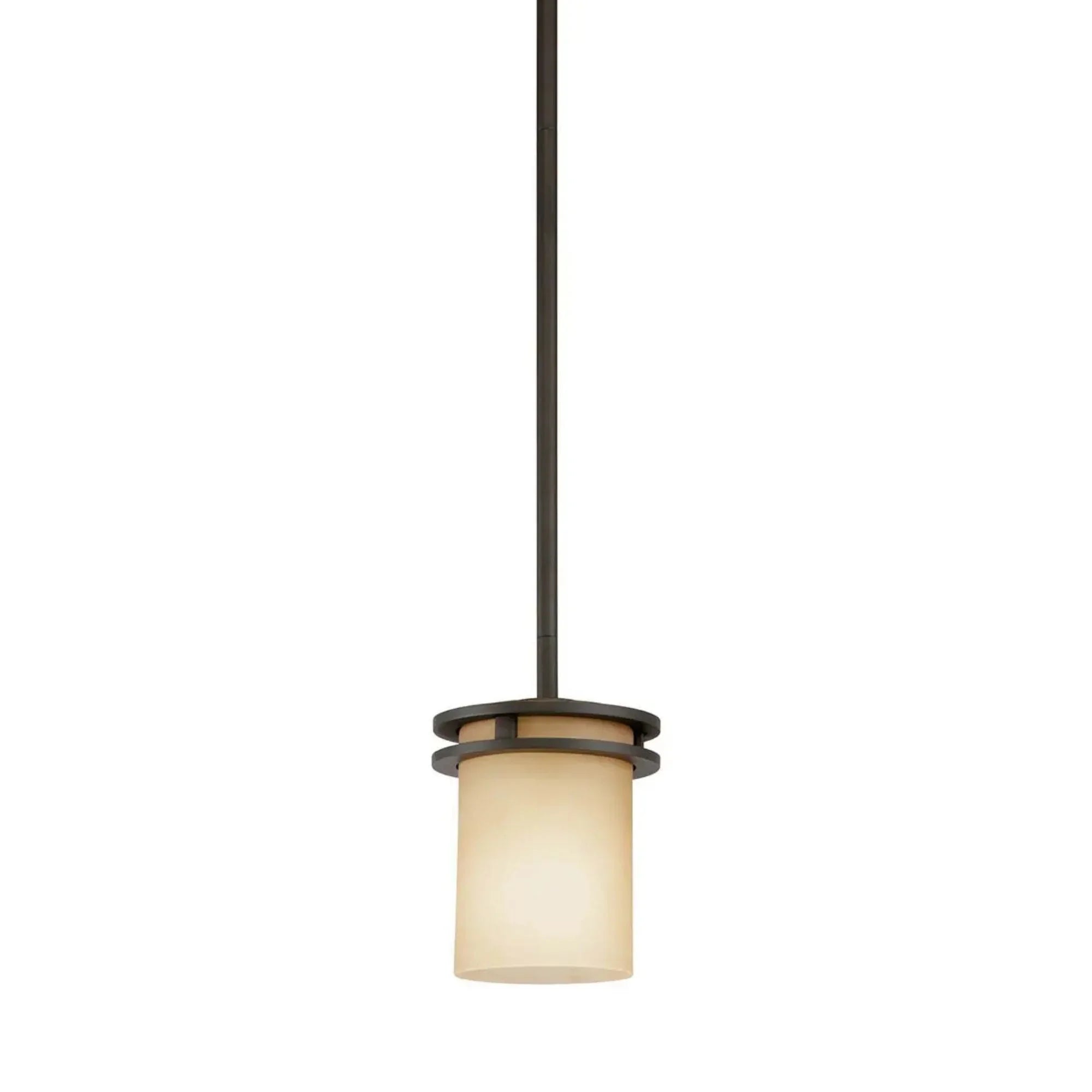 Kichler Hendrik 7.5 in. Pendant Light, Olde Bronze with Satin Etched Umber Glass