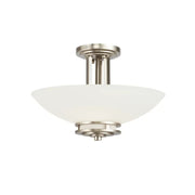 Hendrik 15" 2-Light Semi-Flush Mount, Brushed Nickel Finish