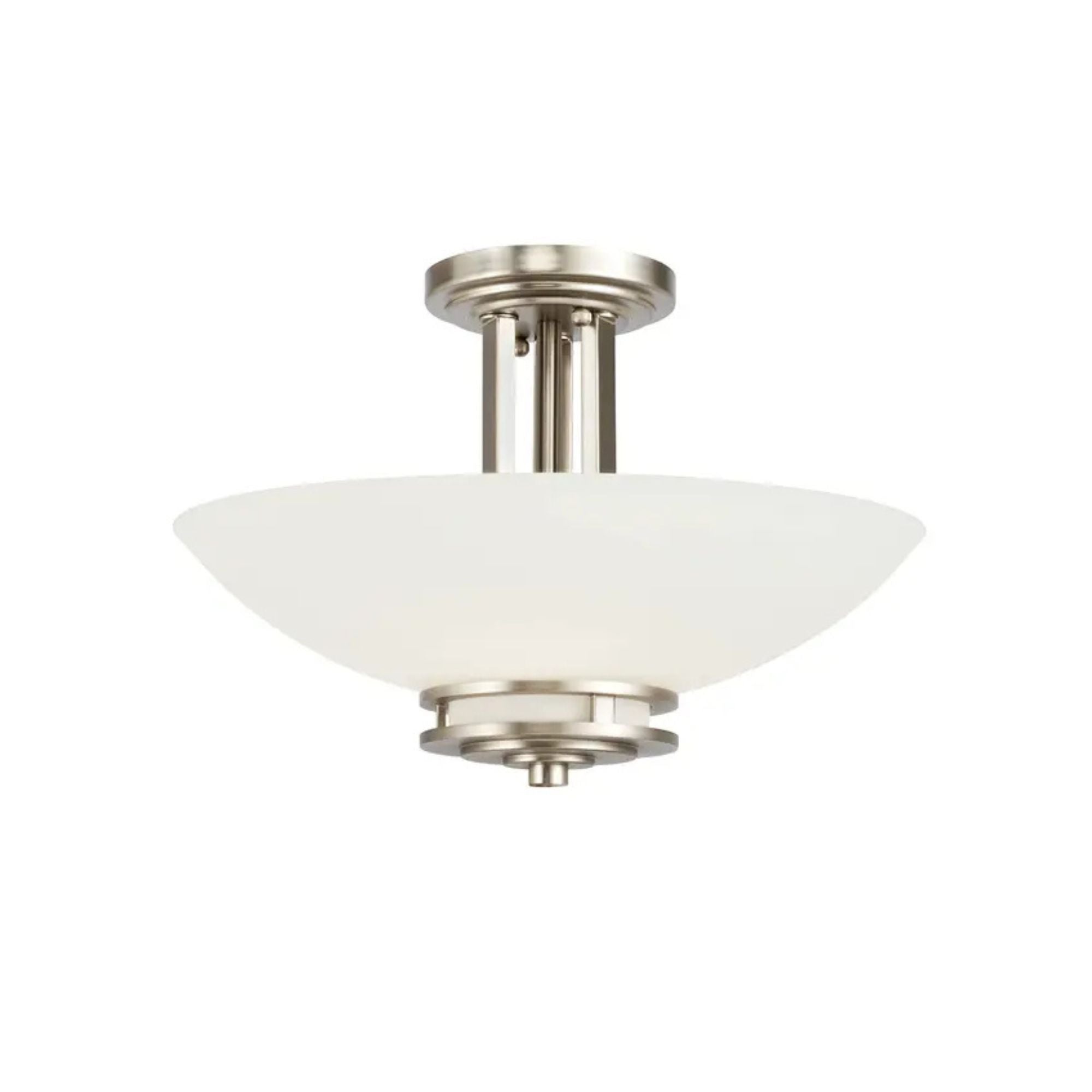 Hendrik 15" 2-Light Semi-Flush Mount, Brushed Nickel Finish
