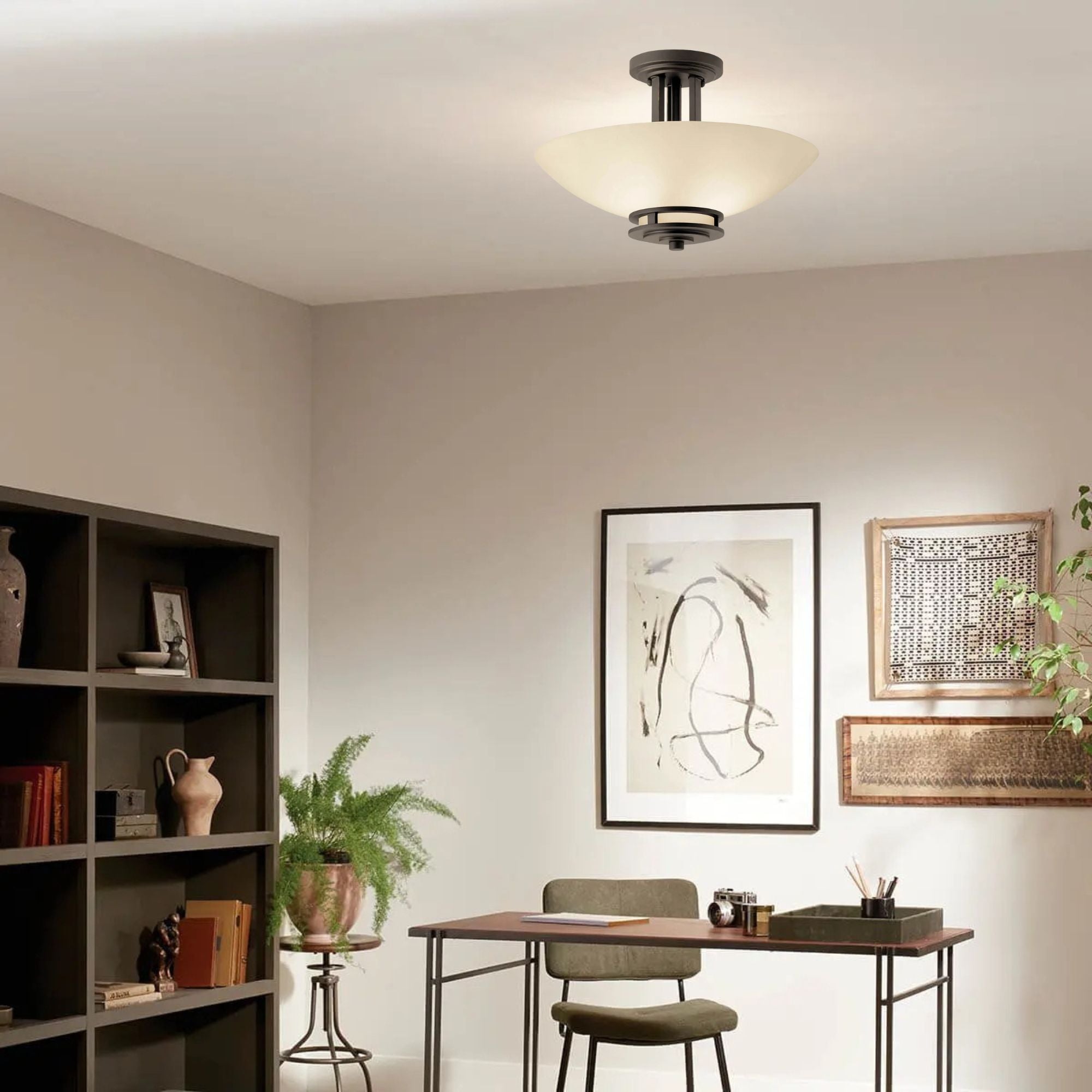 Hendrik 15" 2-Light Semi-Flush Mount, Olde Bronze Finish