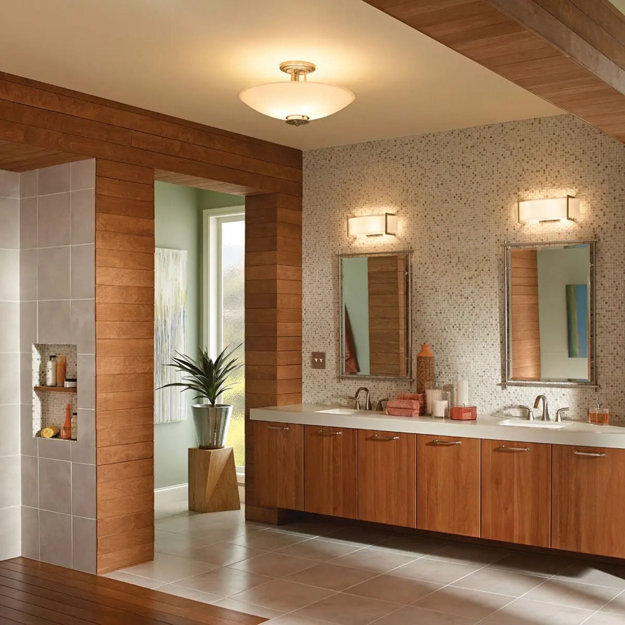 Hendrik 24" 4-Light Semi-Flush Mount, Brushed Nickel Finish
