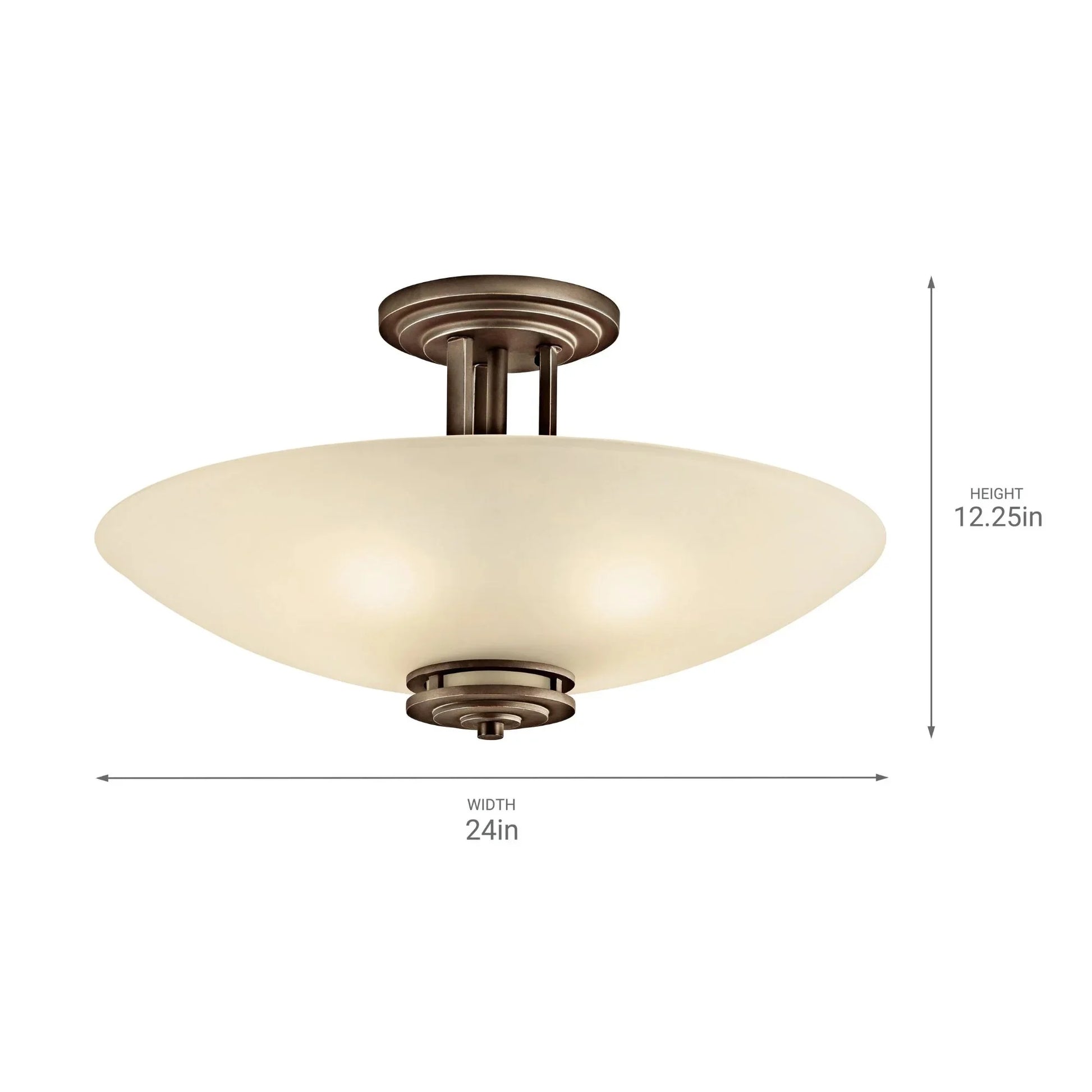 Kichler Lighting - Hendrik 24" 4-Light Semi-Flush Mount, Olde Bronze Finish | Bees Lighting