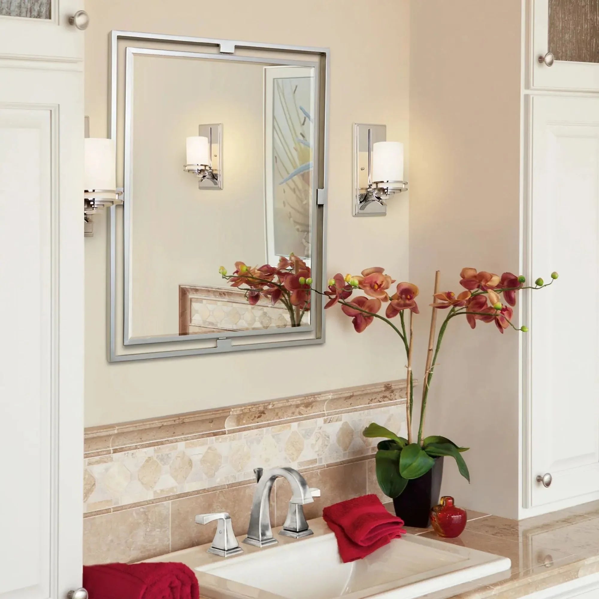 Kichler Hendrik 12.25 in. Wall Sconce, Chrome with Satin Etched Cased Opal Glass