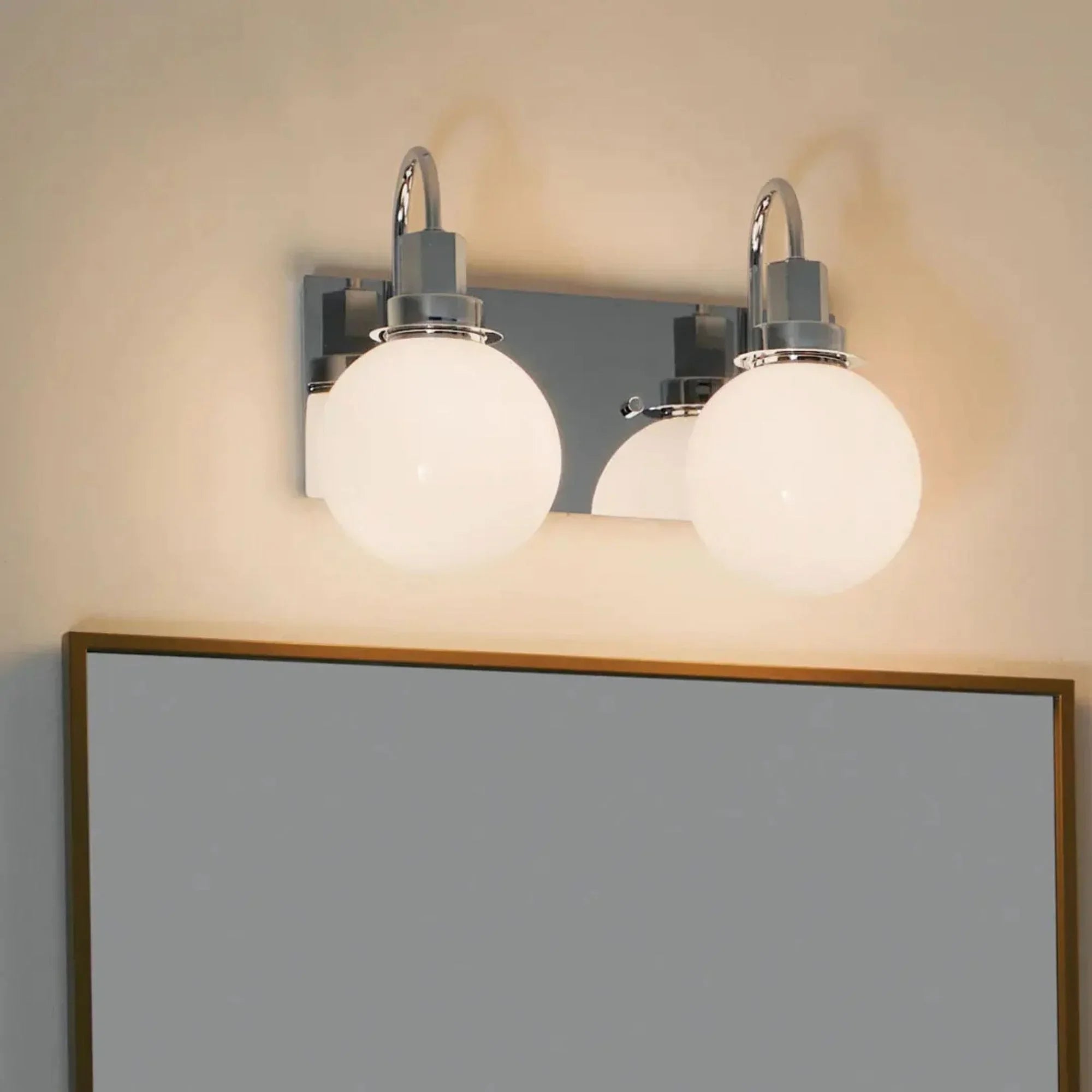 Kichler Hex 14.25 in. 2-Light Vanity, Chrome with Opal Glass