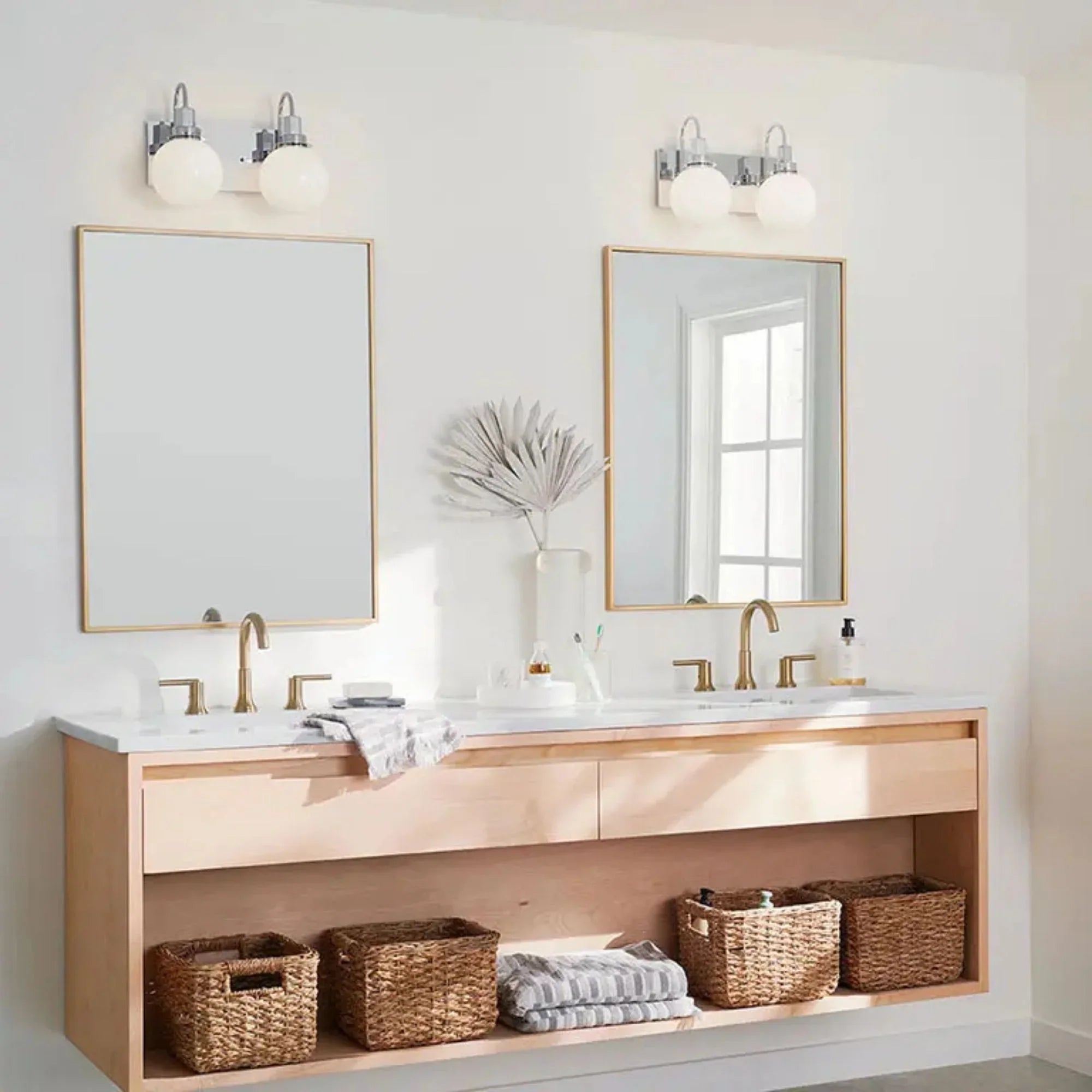 Kichler Hex 14.25 in. 2-Light Vanity, Chrome with Opal Glass