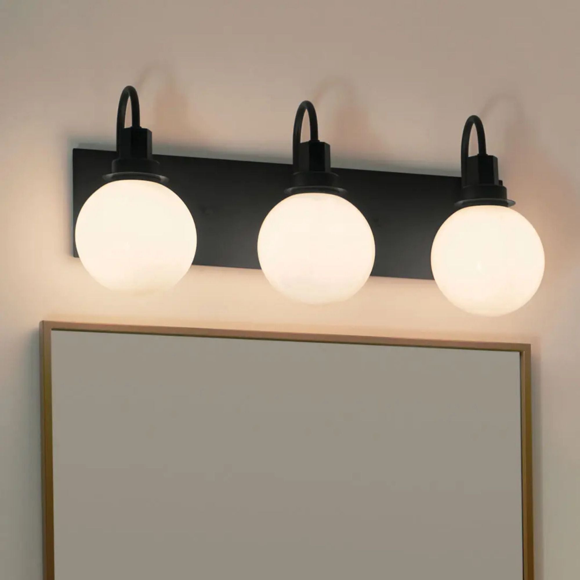 Hex 23" 3-Light Bath Vanity Light, Black Finish