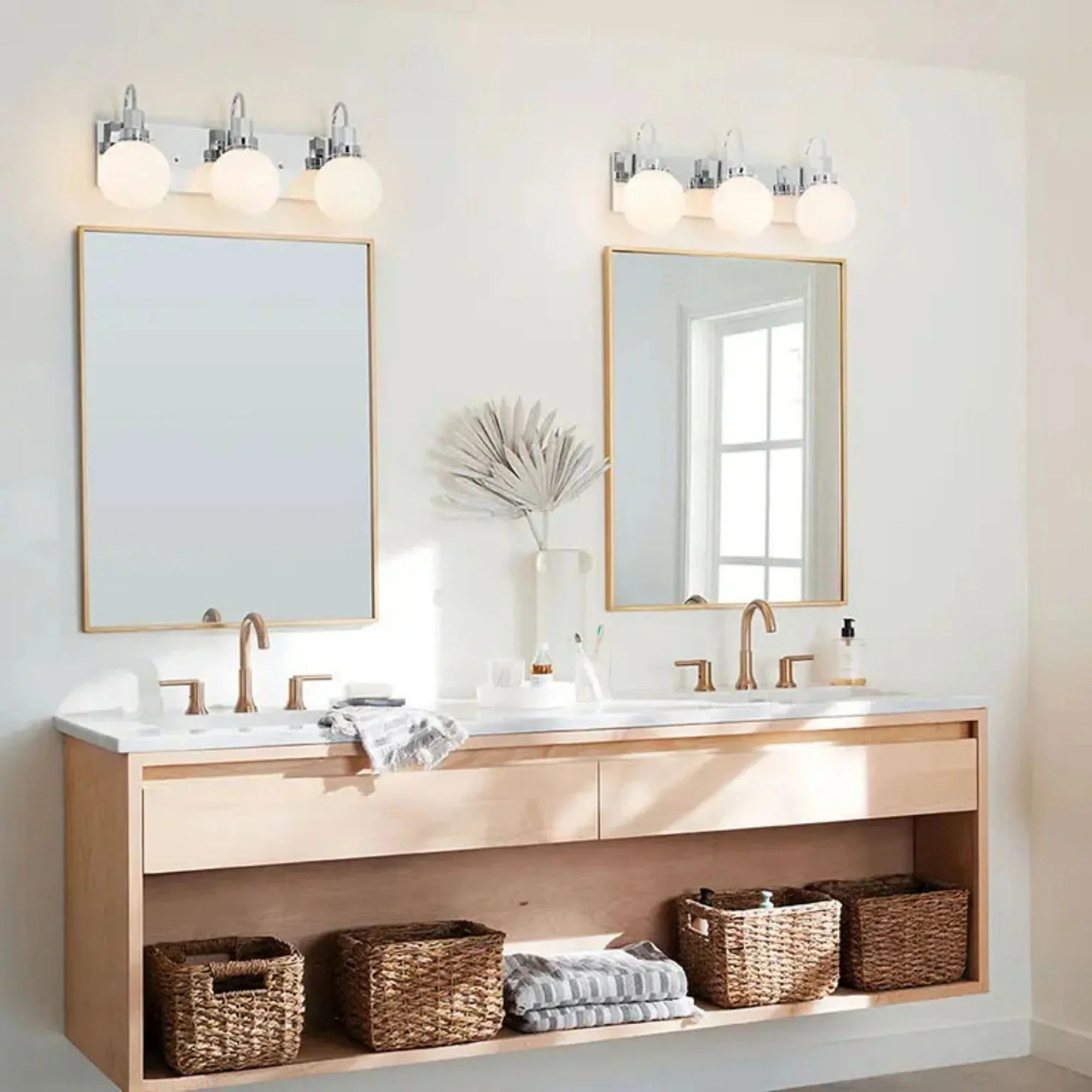 Kichler Hex 22.75 in. 3-Light Vanity, Chrome with Opal Glass
