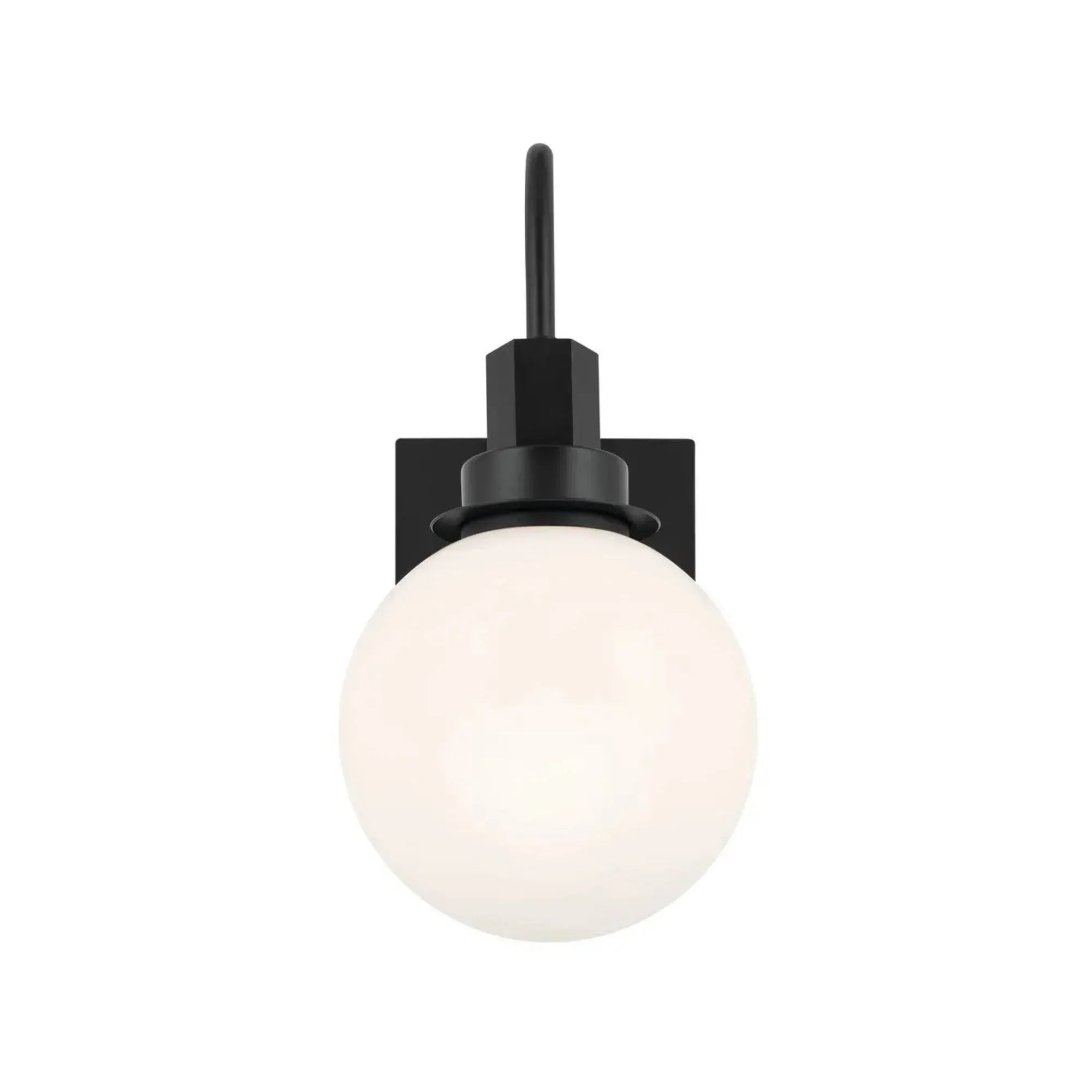 Kichler Hex 11.5 in. Wall Sconce, Black with Opal Glass