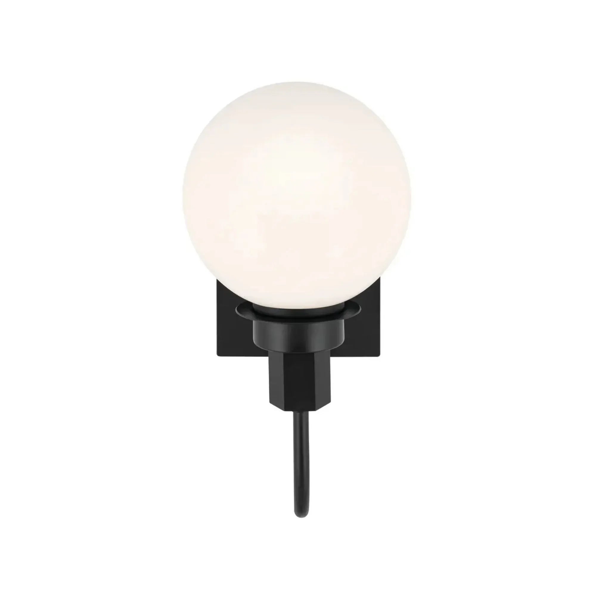 Kichler Hex 11.5 in. Wall Sconce, Black with Opal Glass
