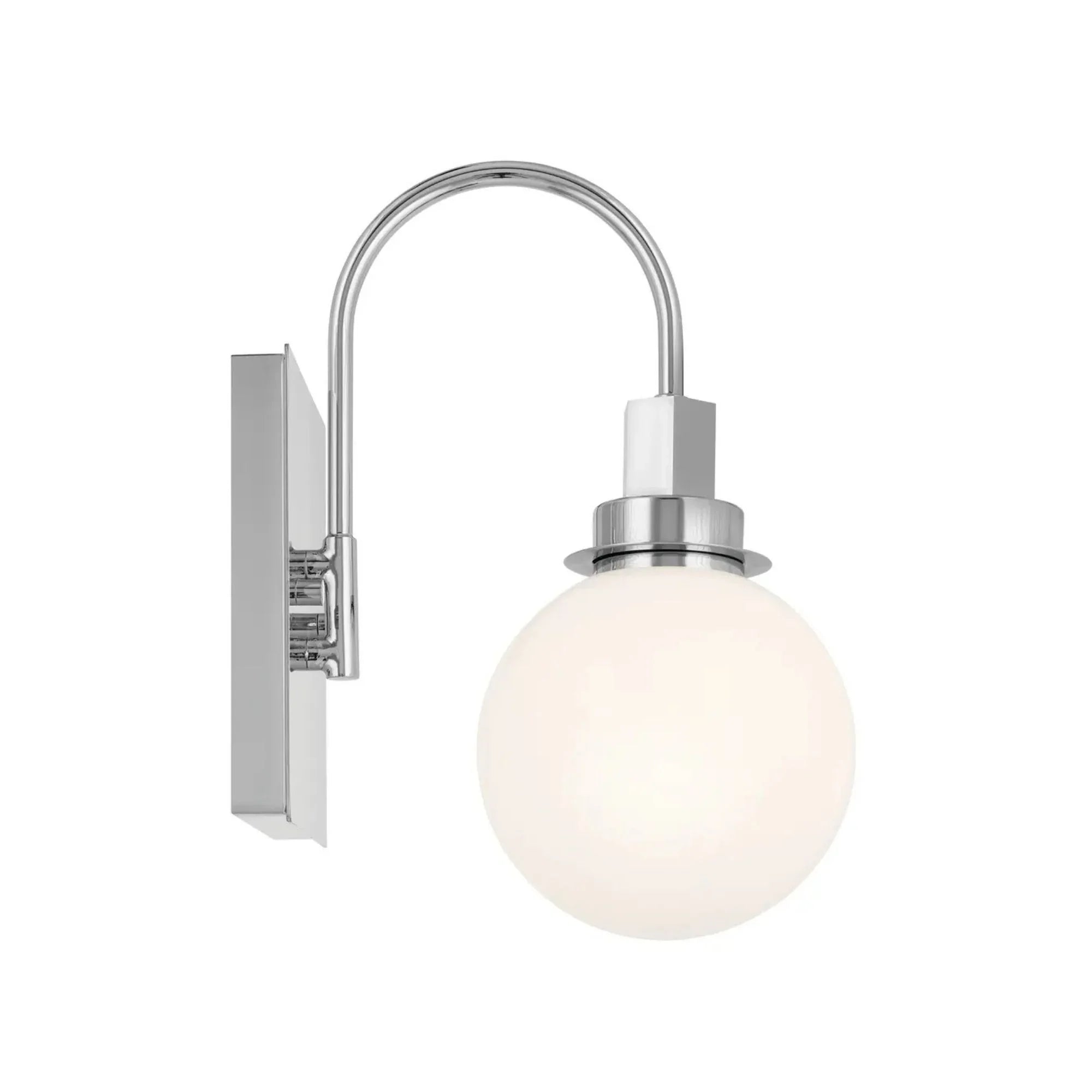 Kichler Hex 11.5 in. Wall Sconce, Chrome with Opal Glass