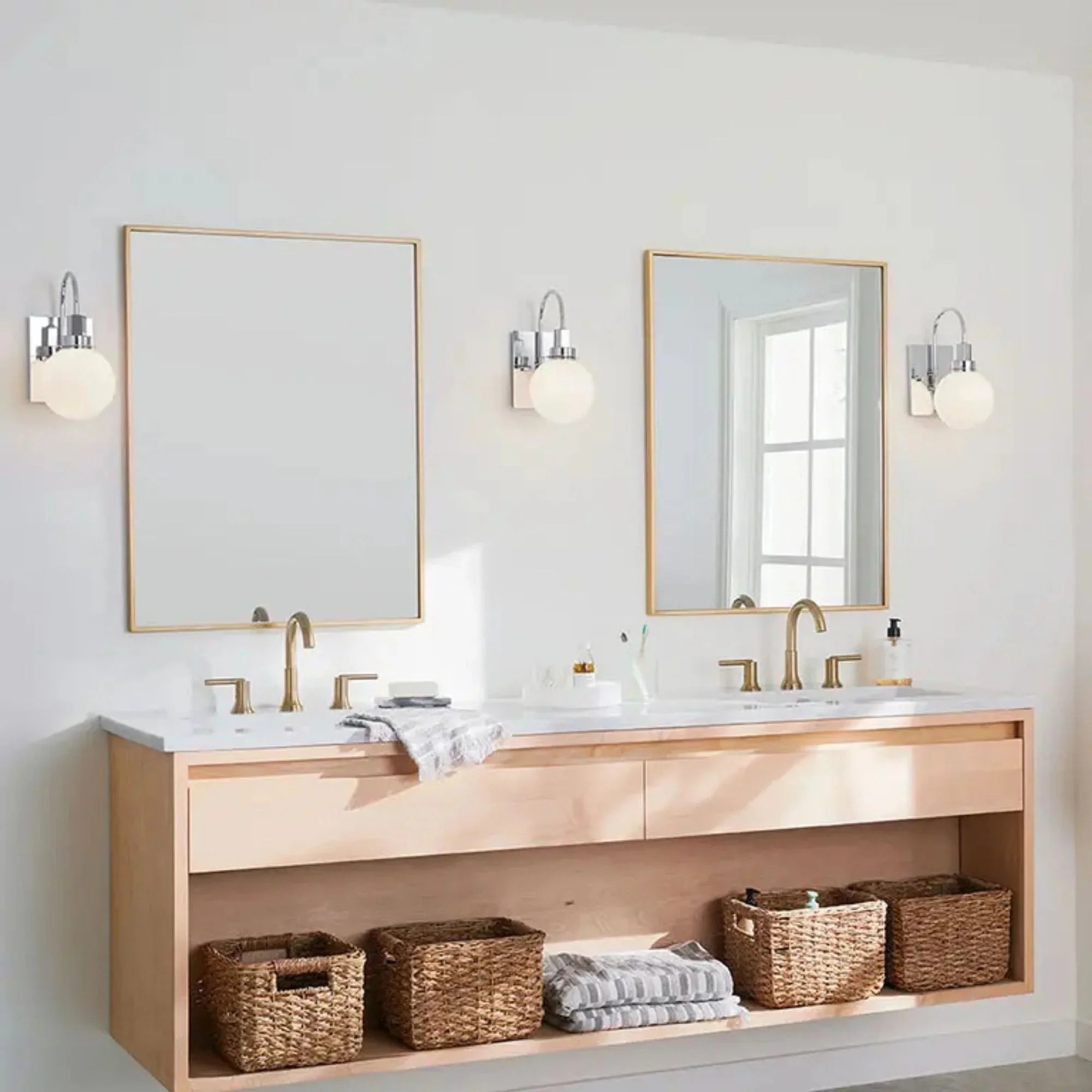 Kichler Hex 11.5 in. Wall Sconce, Chrome with Opal Glass