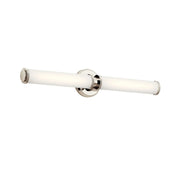 Kichler Indeco 27 in. 2-Light LED Linear Vanity Light, Polished Nickel with Satin Etched White Diffuser