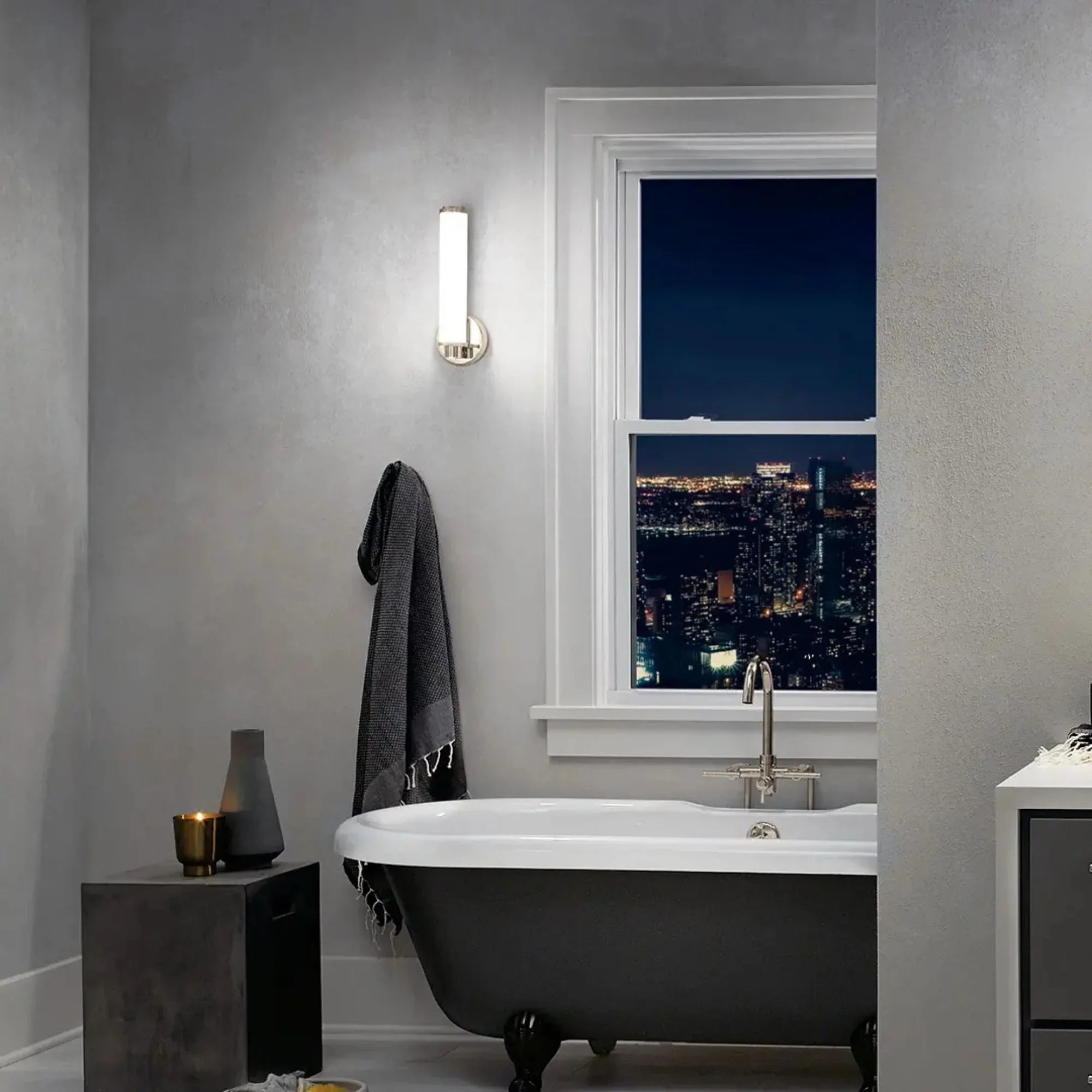 Indeco 15" LED Wall Sconce, Polished Nickel Finish