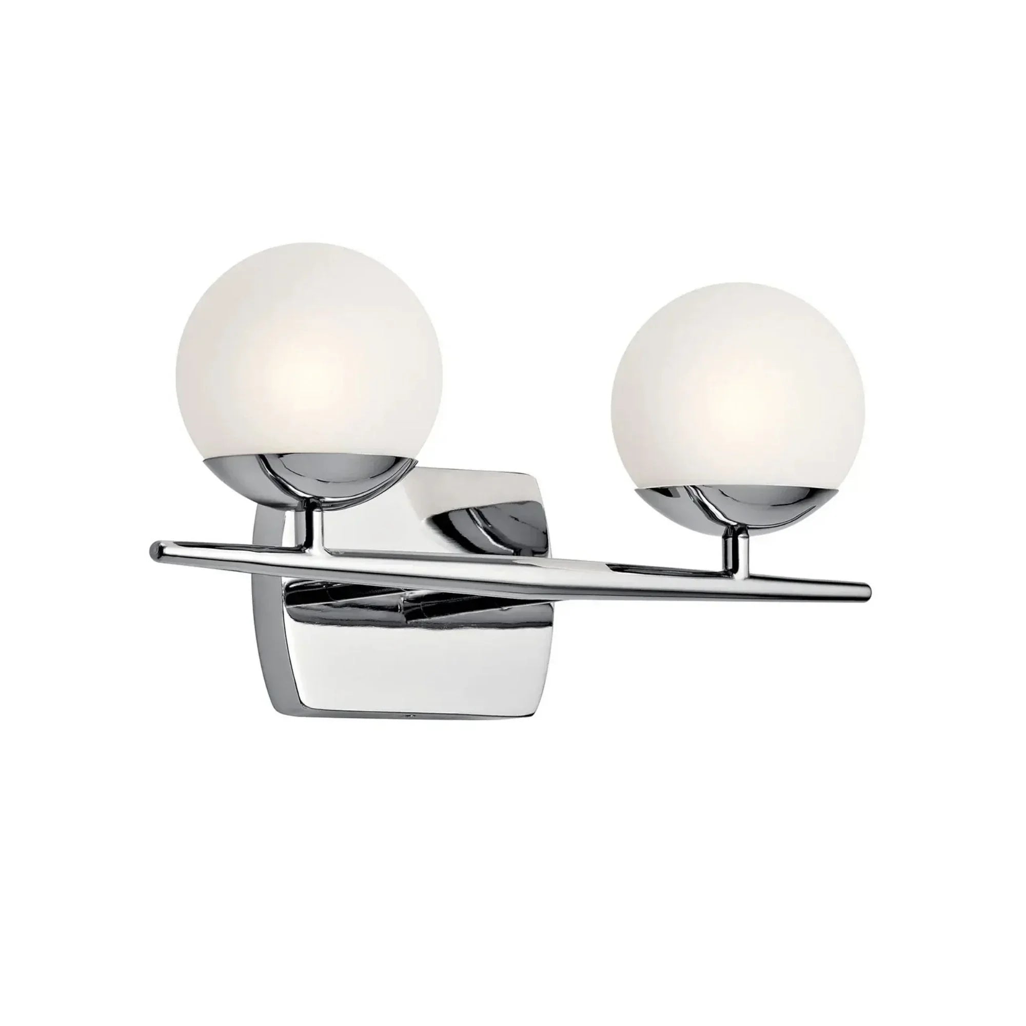 Kichler Jasper 16.5 in. 2-Light Vanity Light, Chrome with Satin Etched Cased Opal Glass