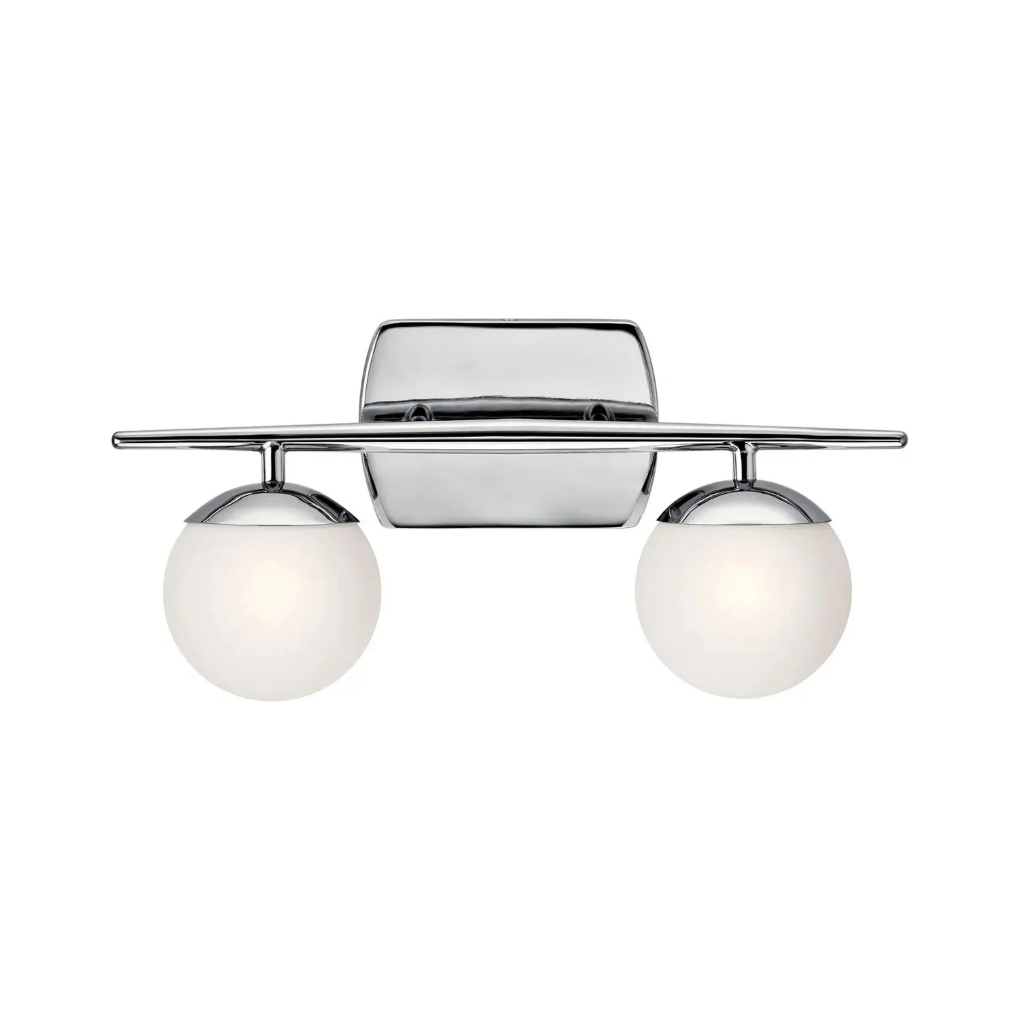 Kichler Jasper 16.5 in. 2-Light Vanity Light, Chrome with Satin Etched Cased Opal Glass