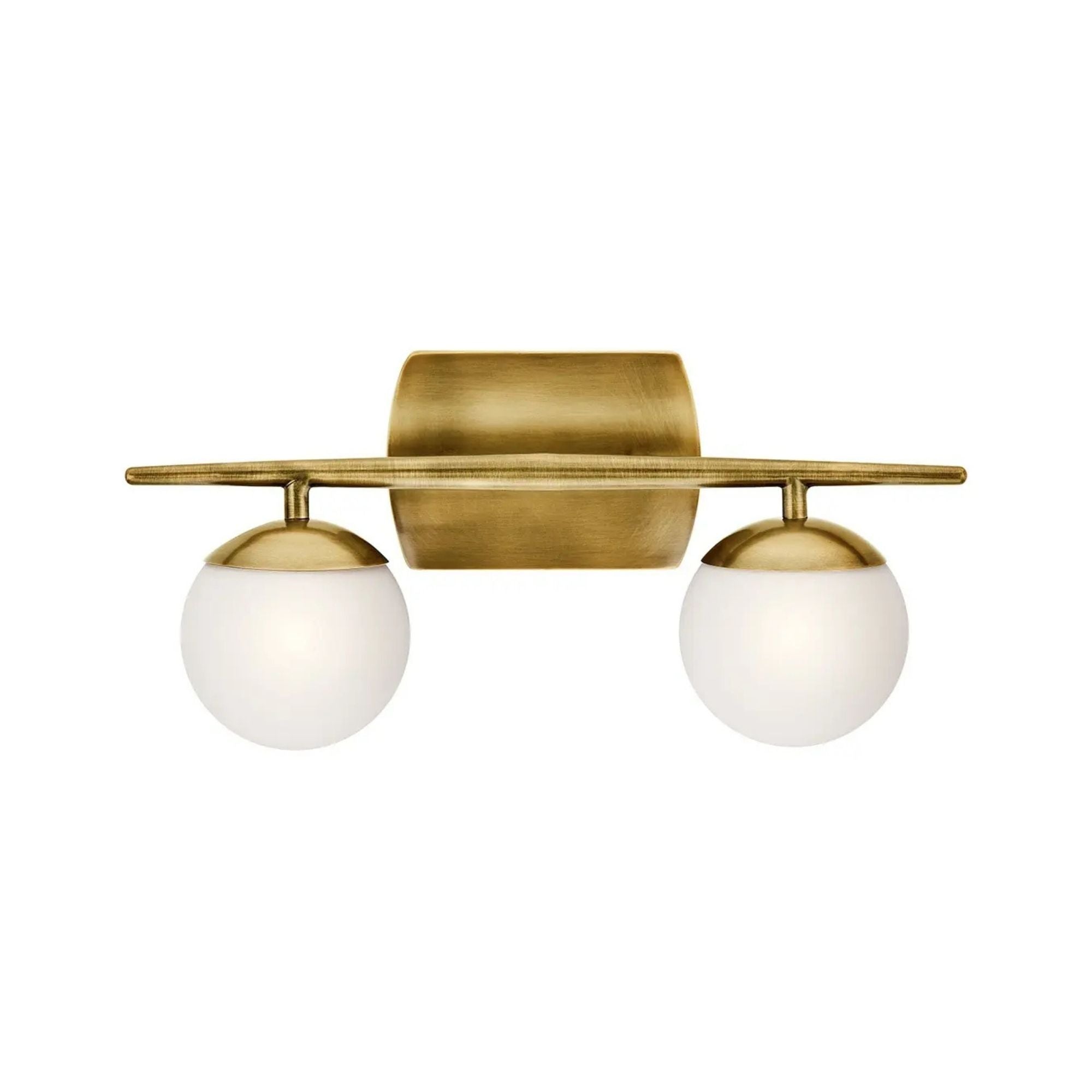 Jasper 17" 2-Light Bath Vanity Light, Natural Brass Finish