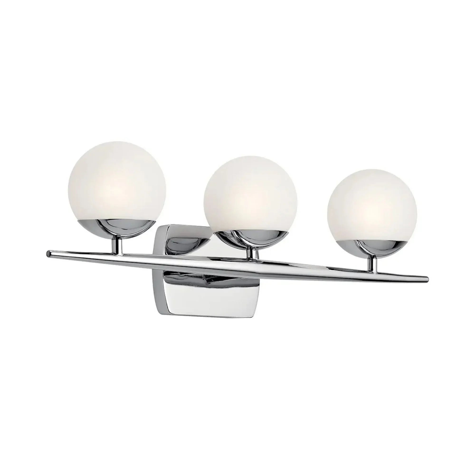 Kichler Jasper 24.5 in. 3-Light Vanity Light, Chrome with Satin Etched Cased Opal Glass