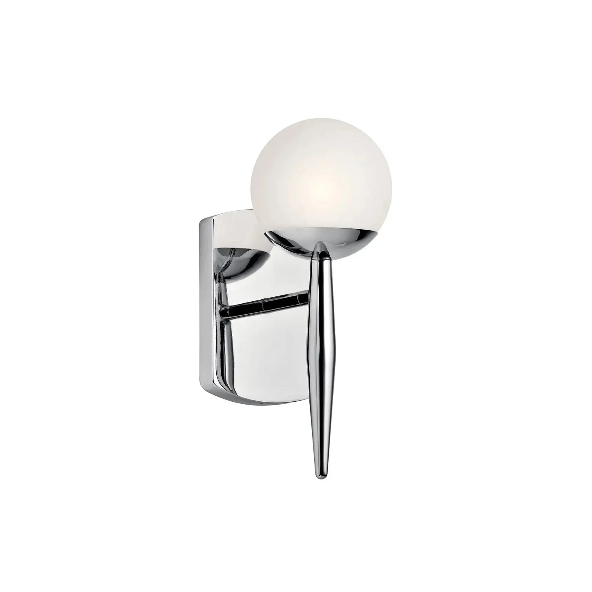 Kichler Jasper 11.75 in. Wall Sconce, Chrome with Satin Etched Cased Opal Glass