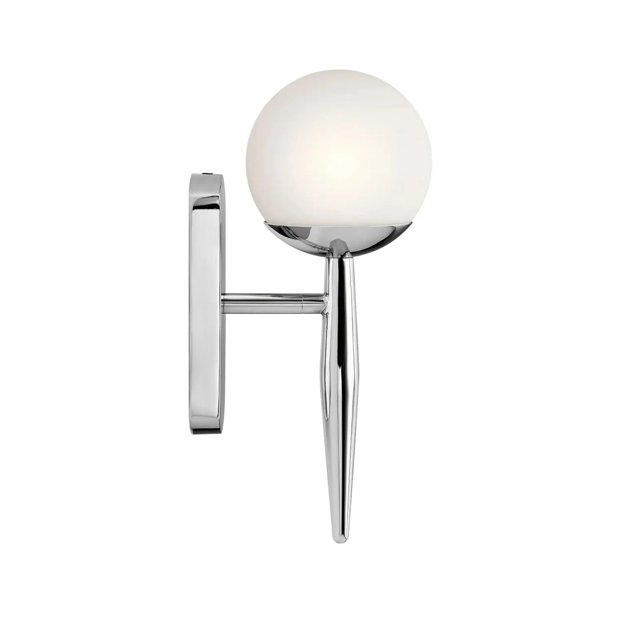 Kichler Jasper 11.75 in. Wall Sconce, Chrome with Satin Etched Cased Opal Glass