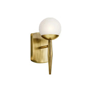 Kichler Jasper 11.75 in. Wall Sconce, Natural Brass with Satin Etched Cased Opal Glass