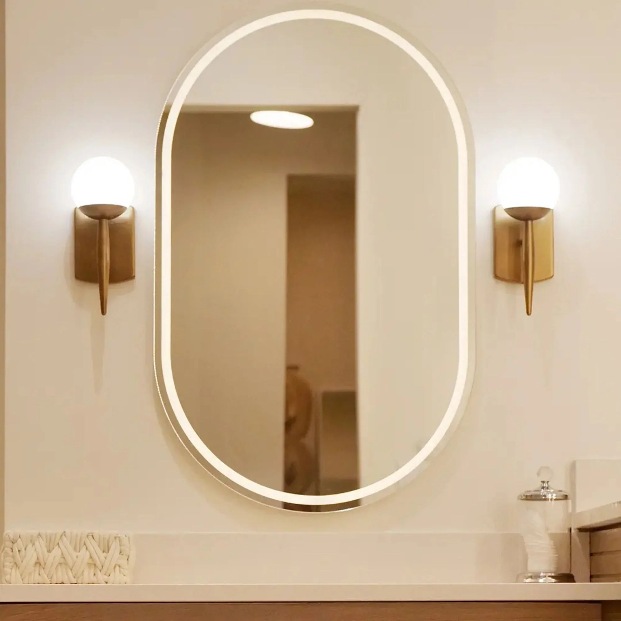 Kichler Jasper 11.75 in. Wall Sconce, Natural Brass with Satin Etched Cased Opal Glass
