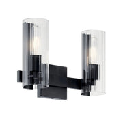 Jemsa 14" 2-Light Vanity Light, Black Finish