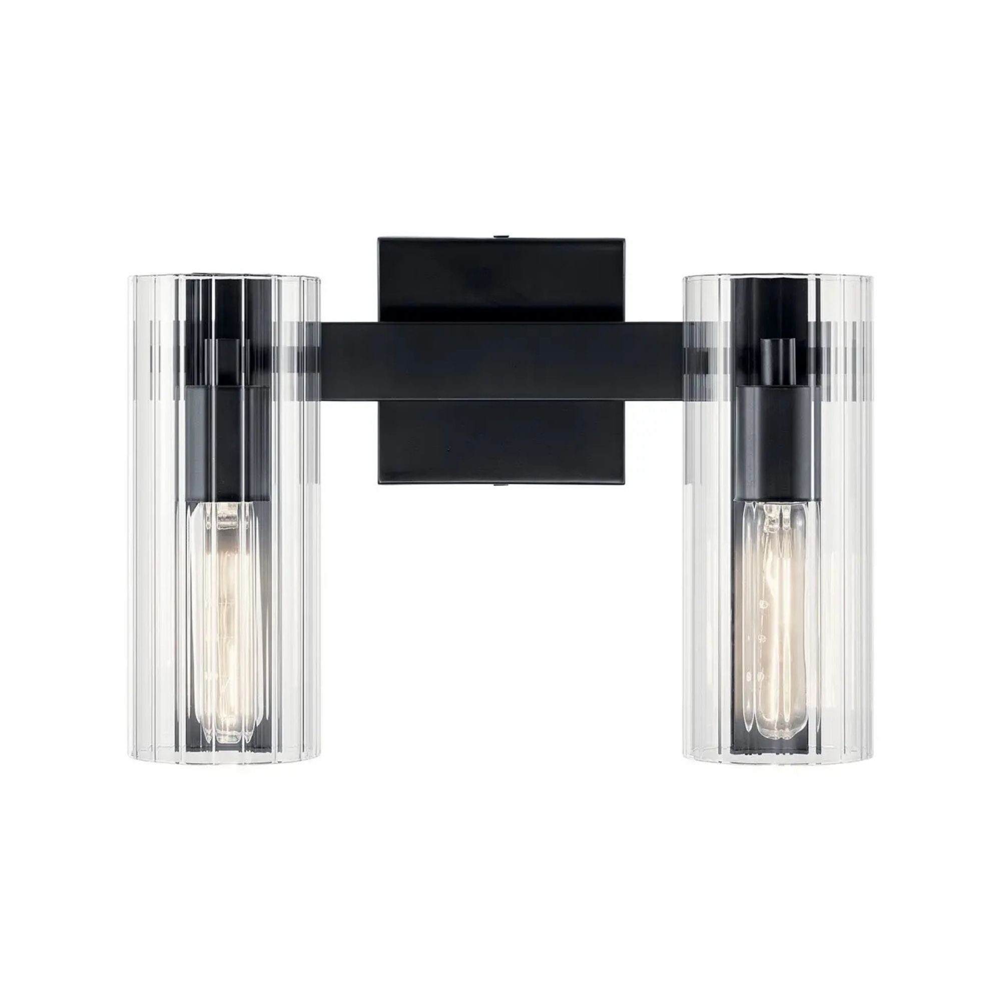 Jemsa 14" 2-Light Vanity Light, Black Finish
