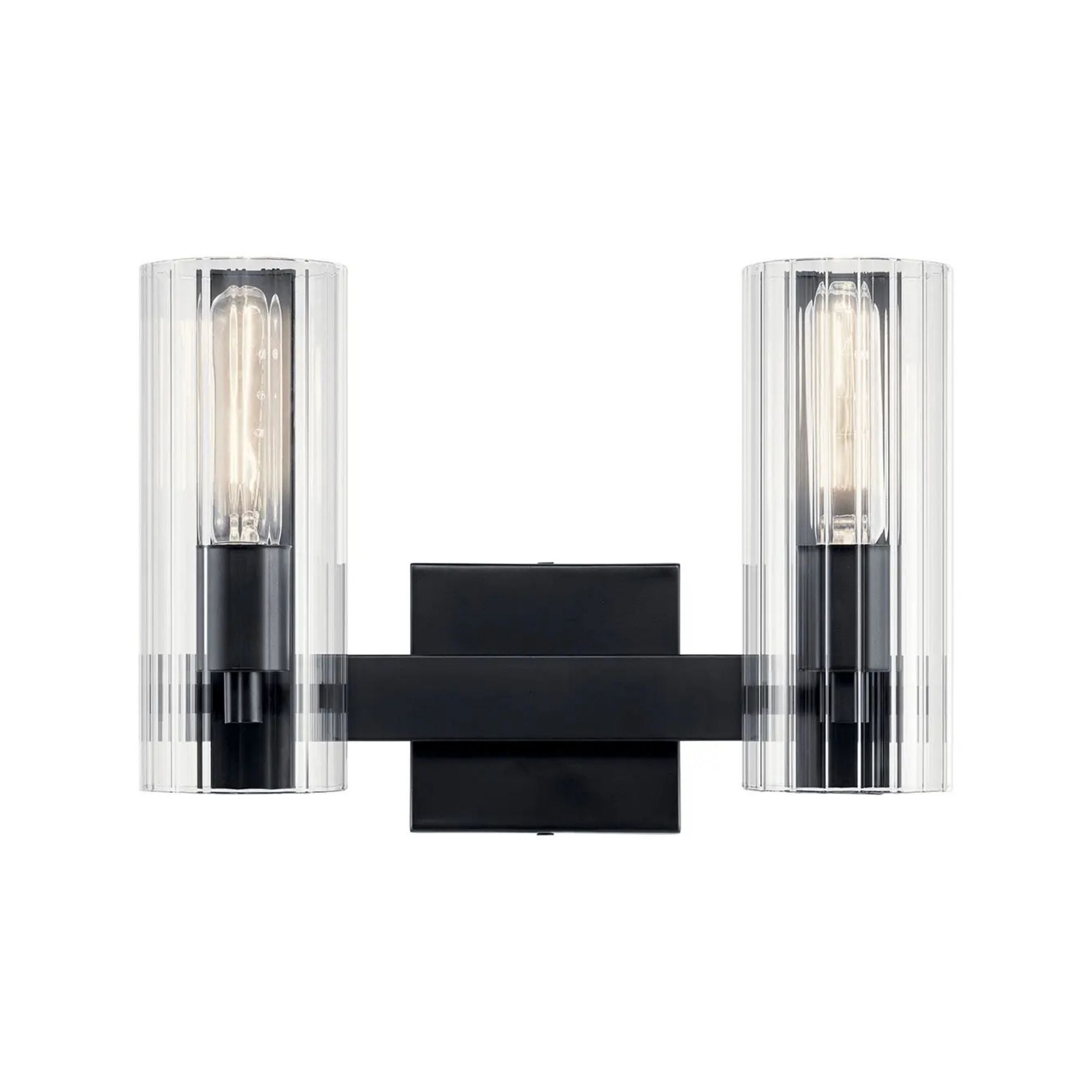 Jemsa 14" 2-Light Vanity Light, Black Finish