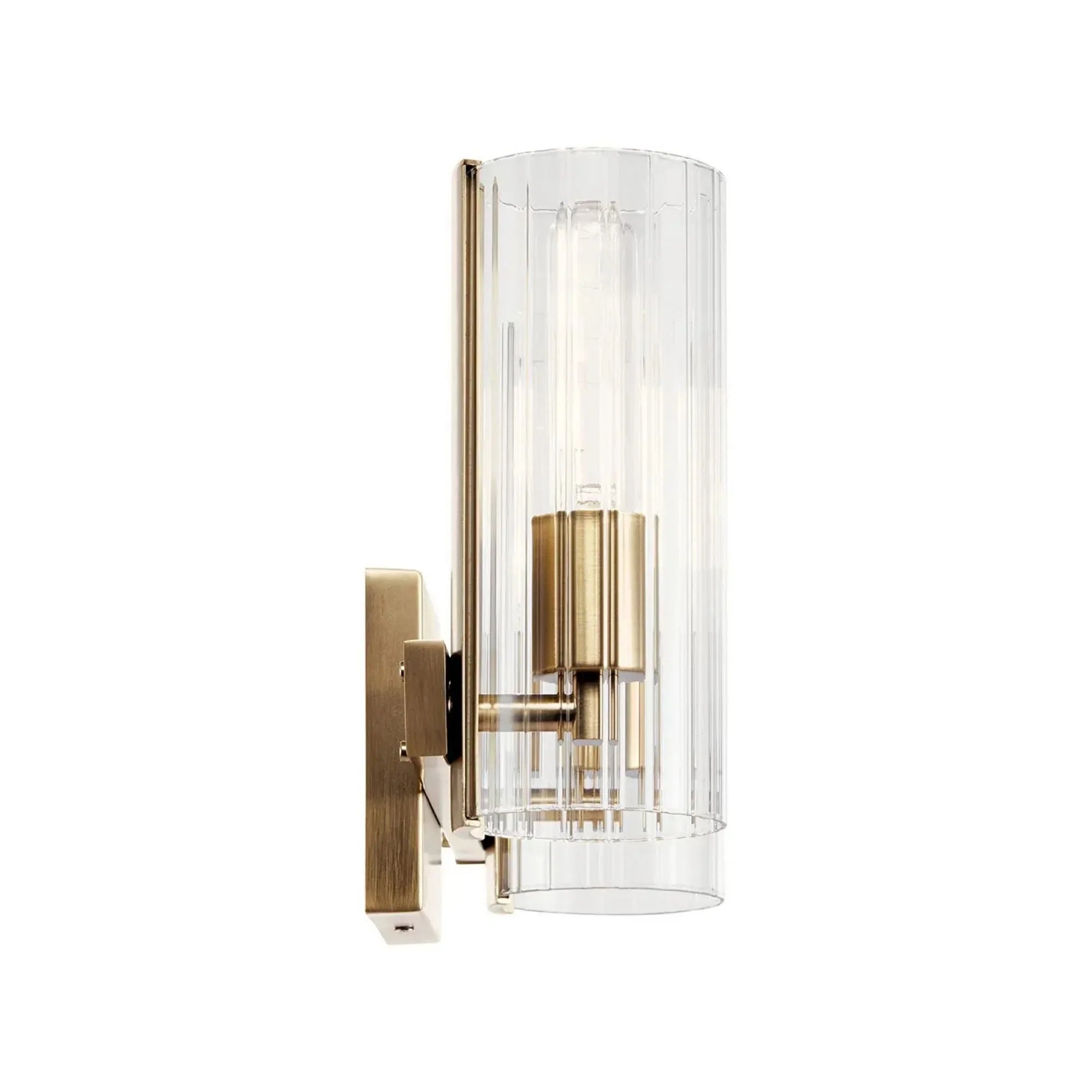 Kichler Jemsa 13.75 in. 2-Light Vanity Light, Champagne Bronze with Clear Fluted Glass