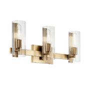 Kichler Jemsa 22.75' 3-Light Vanity, Champagne Bronze with Clear Fluted Glass