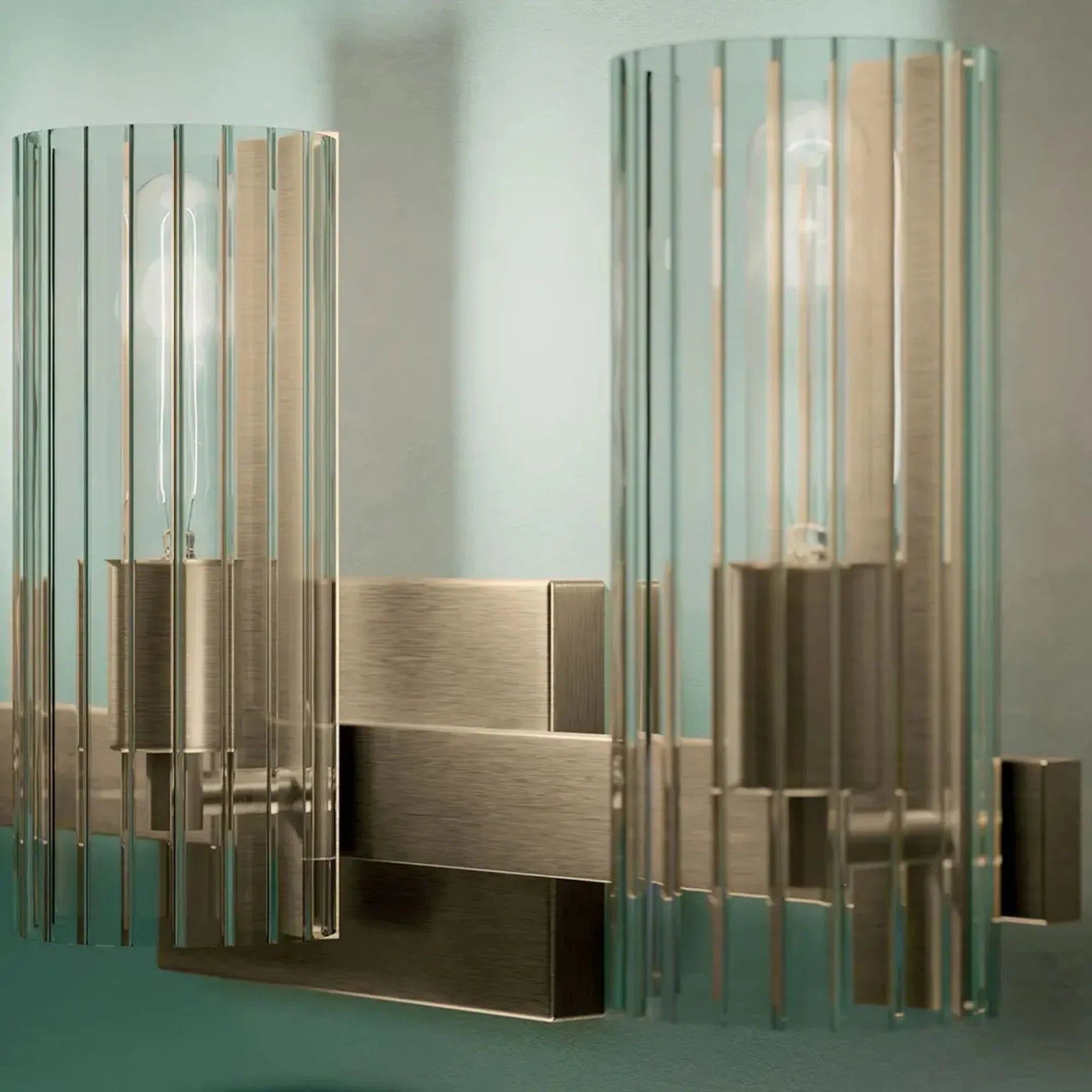 Kichler Jemsa 22.75' 3-Light Vanity, Champagne Bronze with Clear Fluted Glass