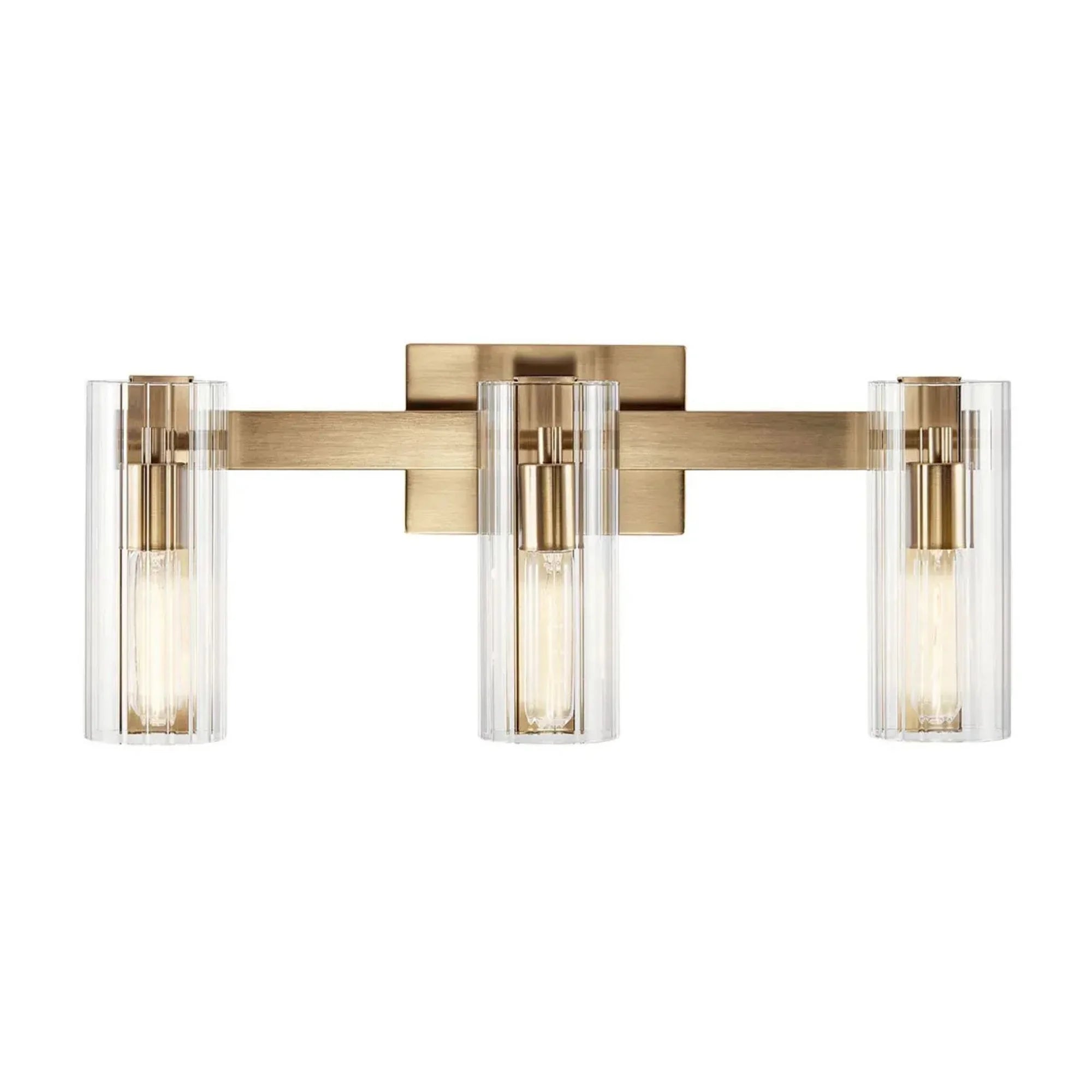 Kichler Jemsa 22.75' 3-Light Vanity, Champagne Bronze with Clear Fluted Glass