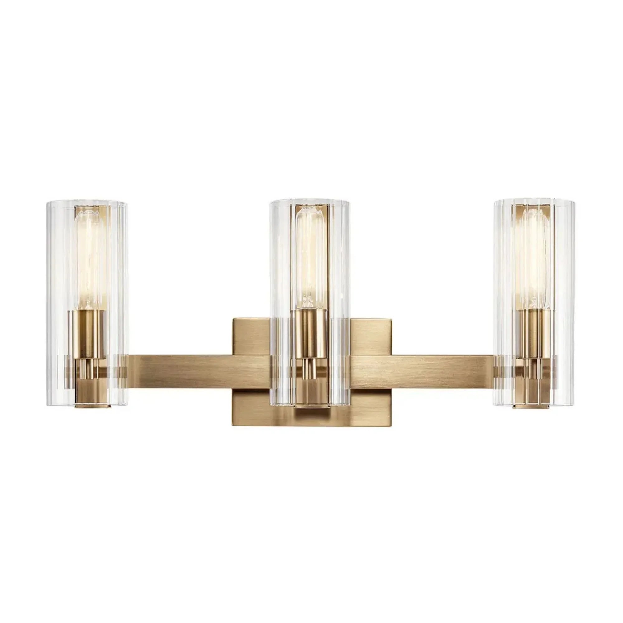 Kichler Jemsa 22.75' 3-Light Vanity, Champagne Bronze with Clear Fluted Glass