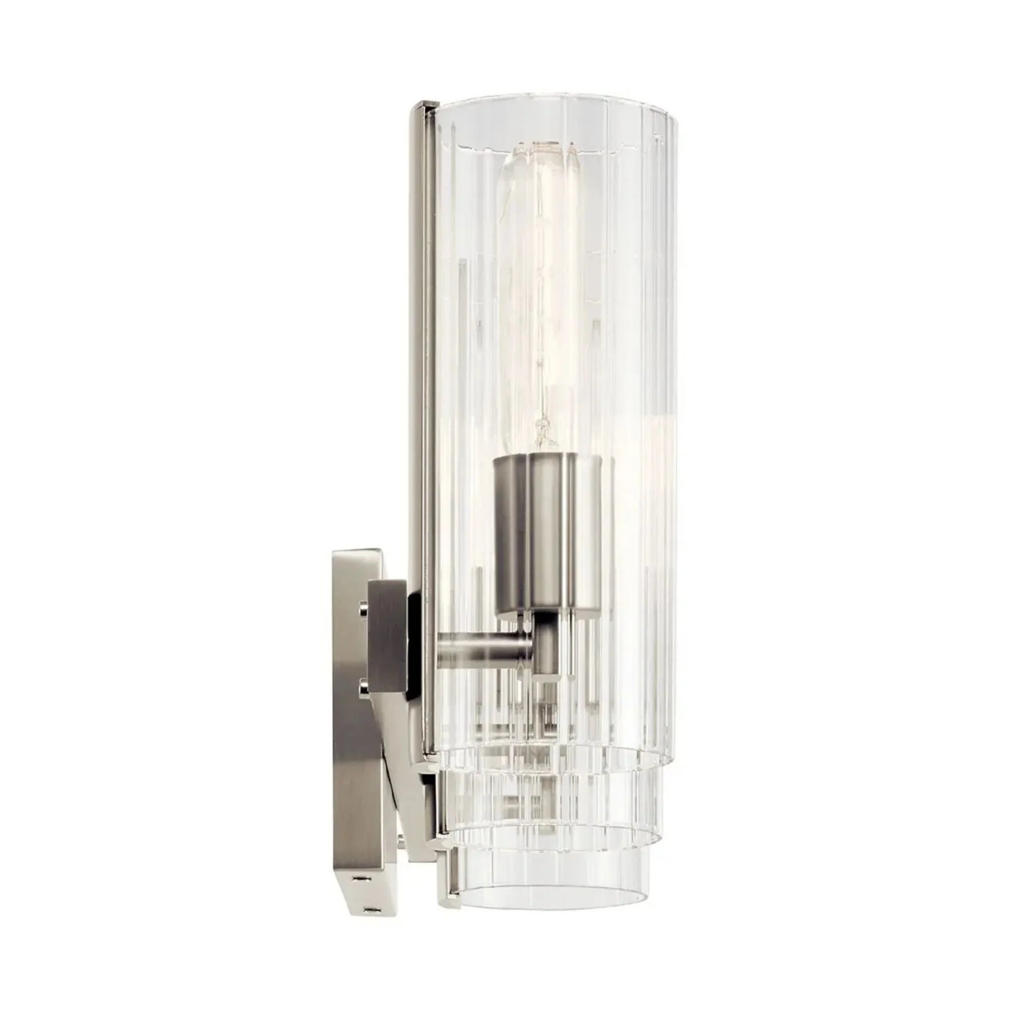 Kichler Jemsa 22.75' 3-Light Vanity Light, Brushed Nickel with Clear Fluted Glass