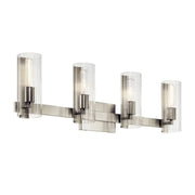 Kichler Jemsa 32 in. 4-Light Vanity Light, Brushed Nickel with Clear Fluted Glass
