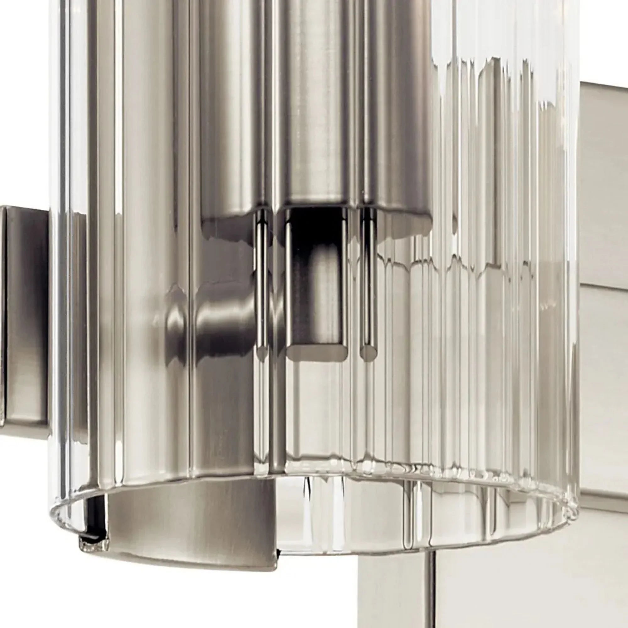 Kichler Jemsa 32 in. 4-Light Vanity Light, Brushed Nickel with Clear Fluted Glass