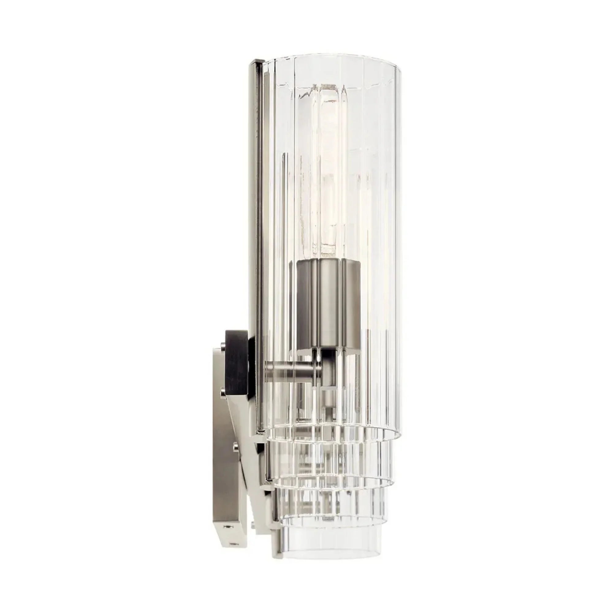 Kichler Jemsa 32 in. 4-Light Vanity Light, Brushed Nickel with Clear Fluted Glass