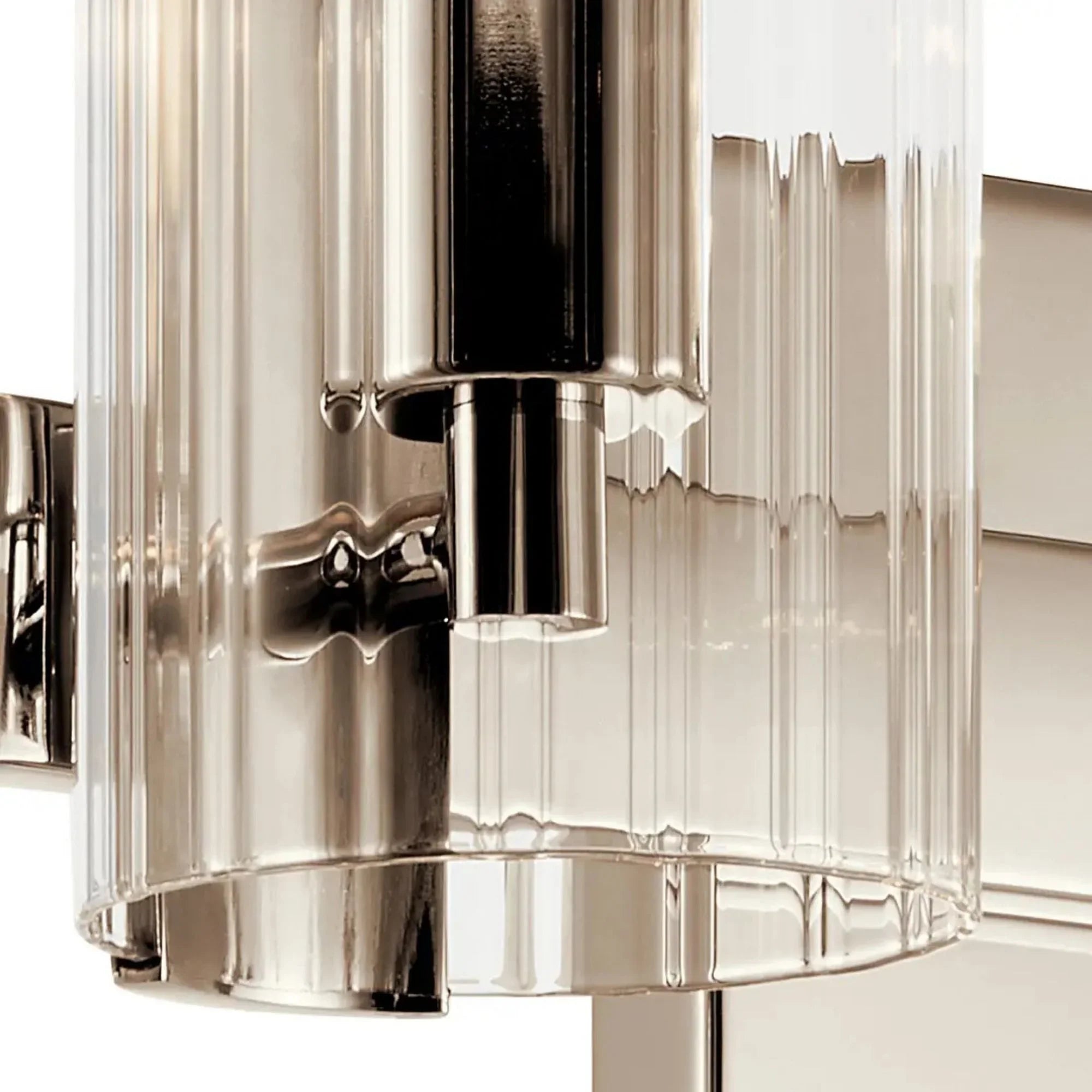 Kichler Jemsa 32 in. 4-Light Vanity Light, Polished Nickel with Clear Fluted Glass