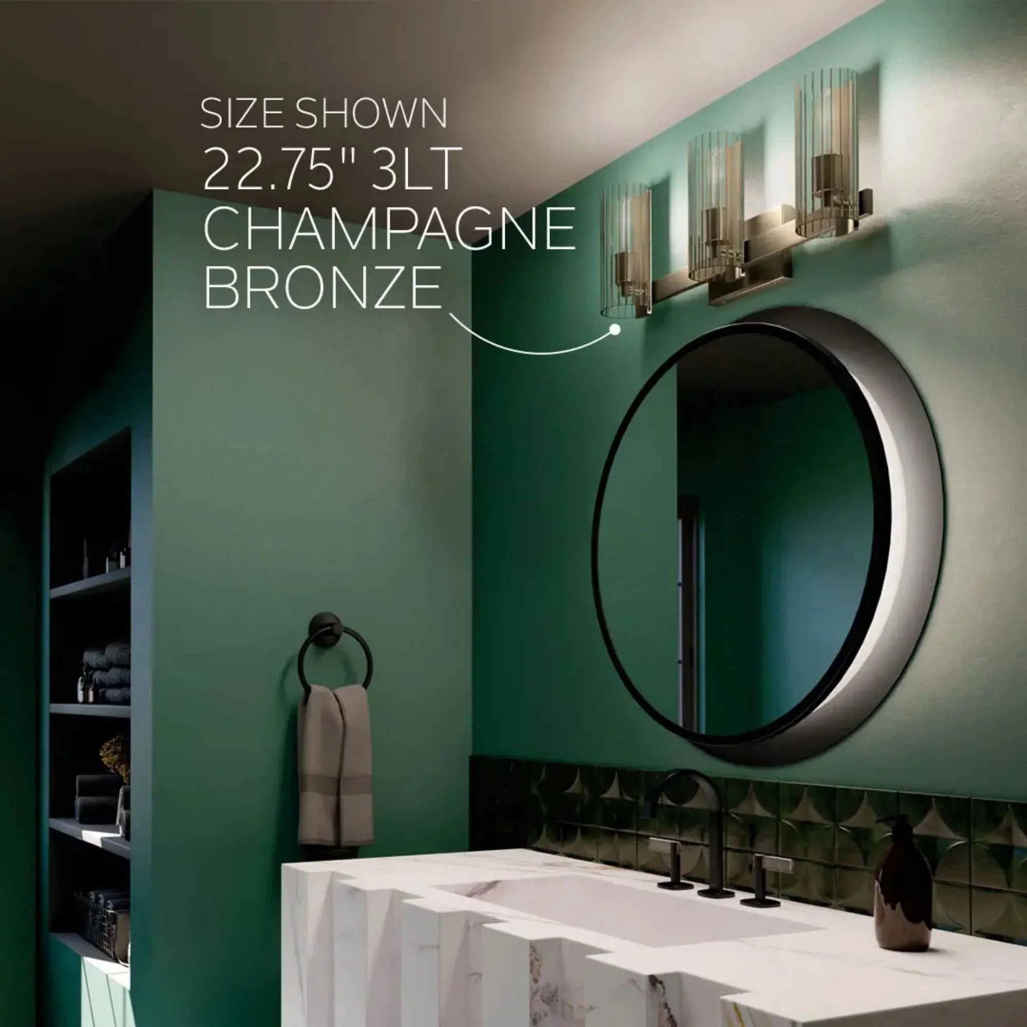 Jemsa 12" Wall Sconce, Champagne Bronze Finish