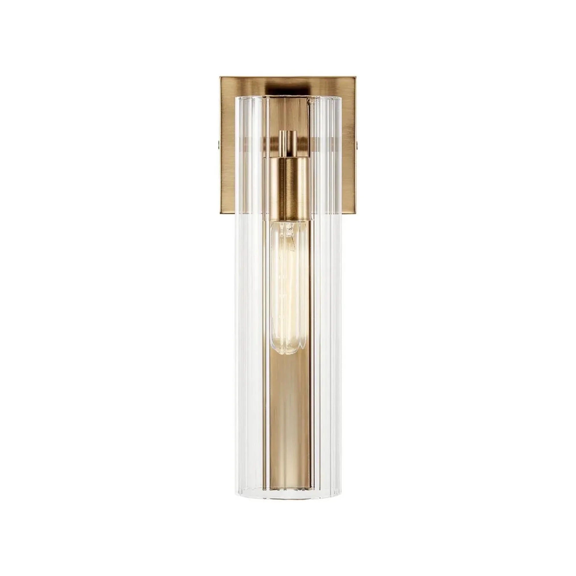 Kichler Jemsa 14 in. Wall Sconce, Champagne Bronze with Clear Fluted Glass